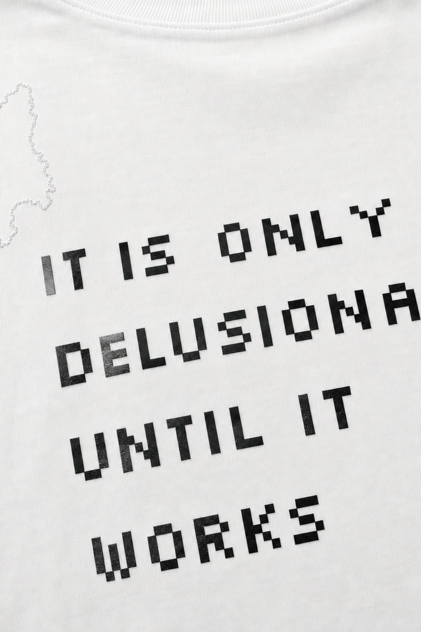 FFS cropped 2:3 | original_media:gid://shopify/MediaImage/30933687697511 | position:3 | Forfksake Delusional GPT White T-Shirt