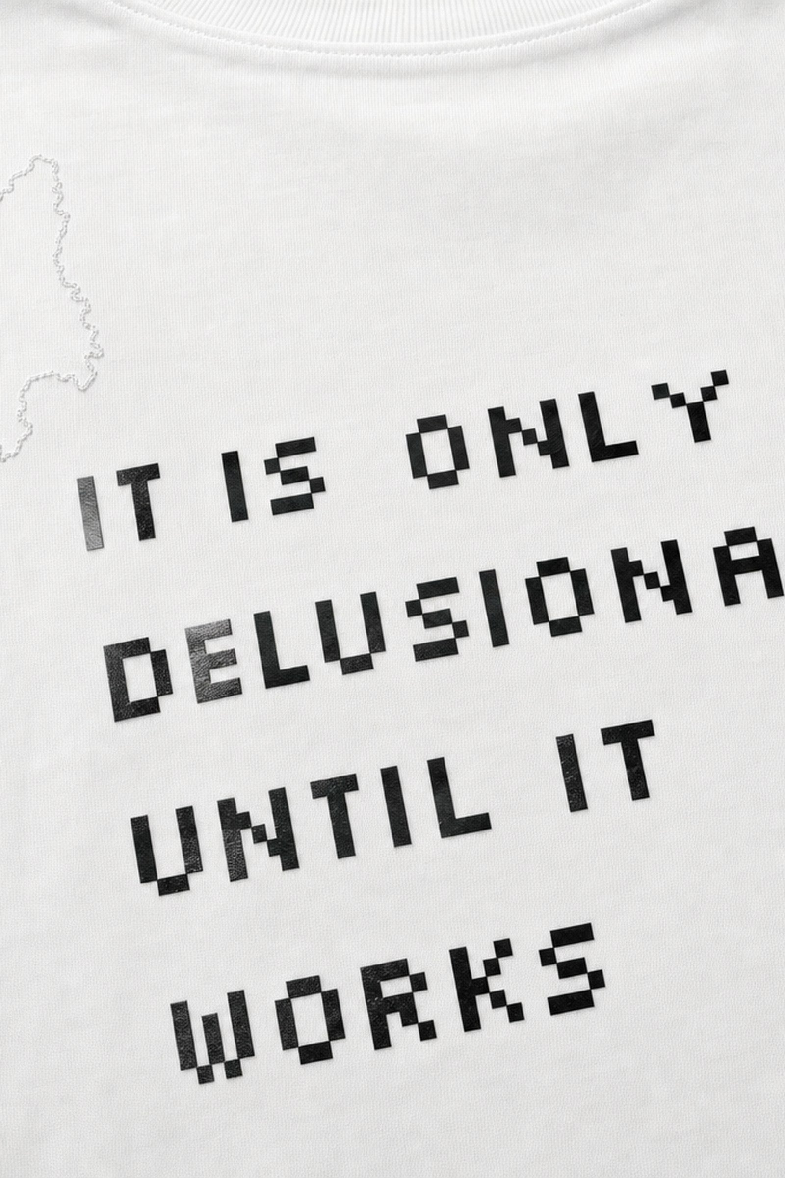 FFS cropped 2:3 | original_media:gid://shopify/MediaImage/30933687697511 | position:3 | Forfksake Delusional GPT White T-Shirt