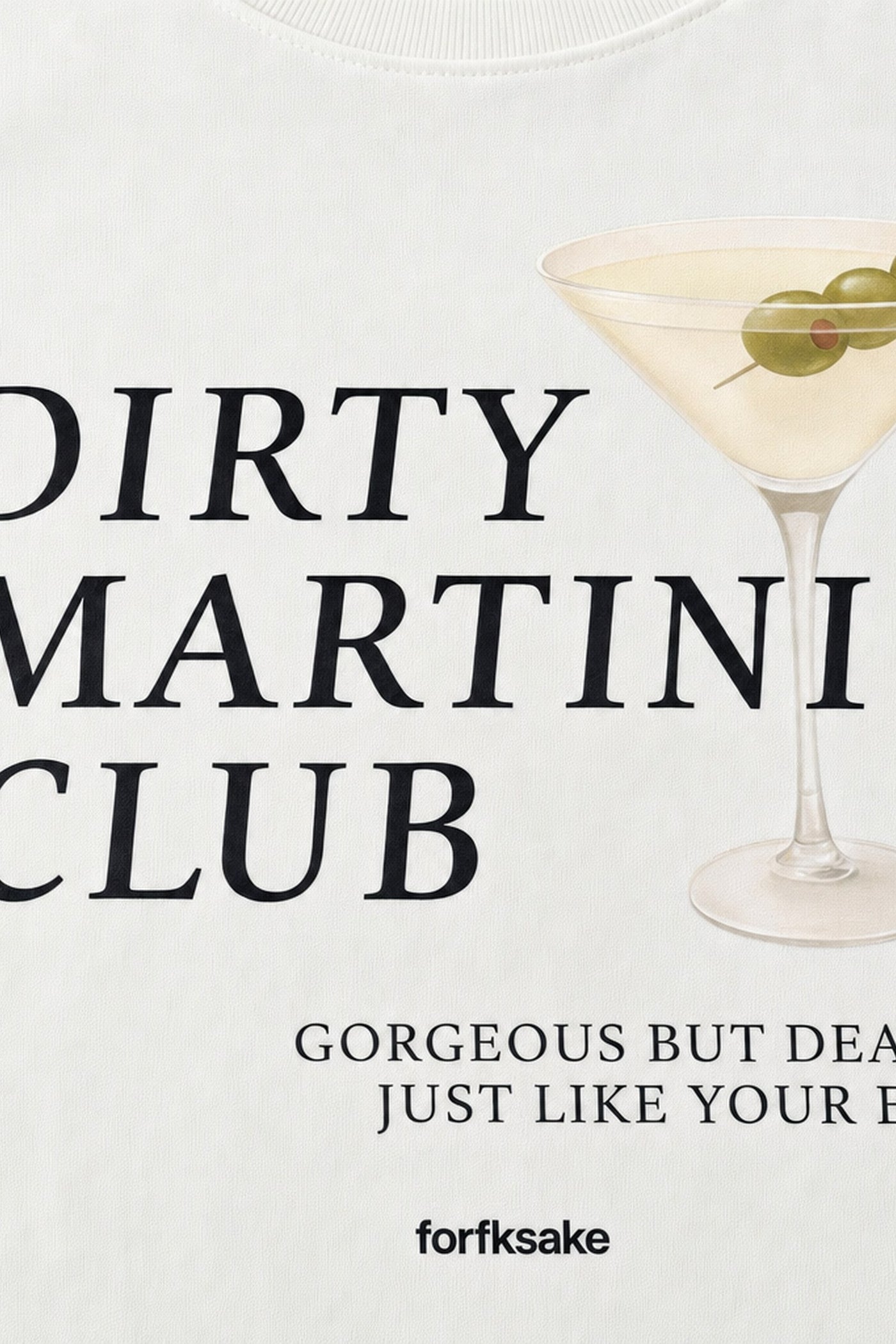 FFS cropped 2:3 | original_media:gid://shopify/MediaImage/30933689008231 | position:3 | Forfksake Dirty Martini Club Nude White T-Shirt