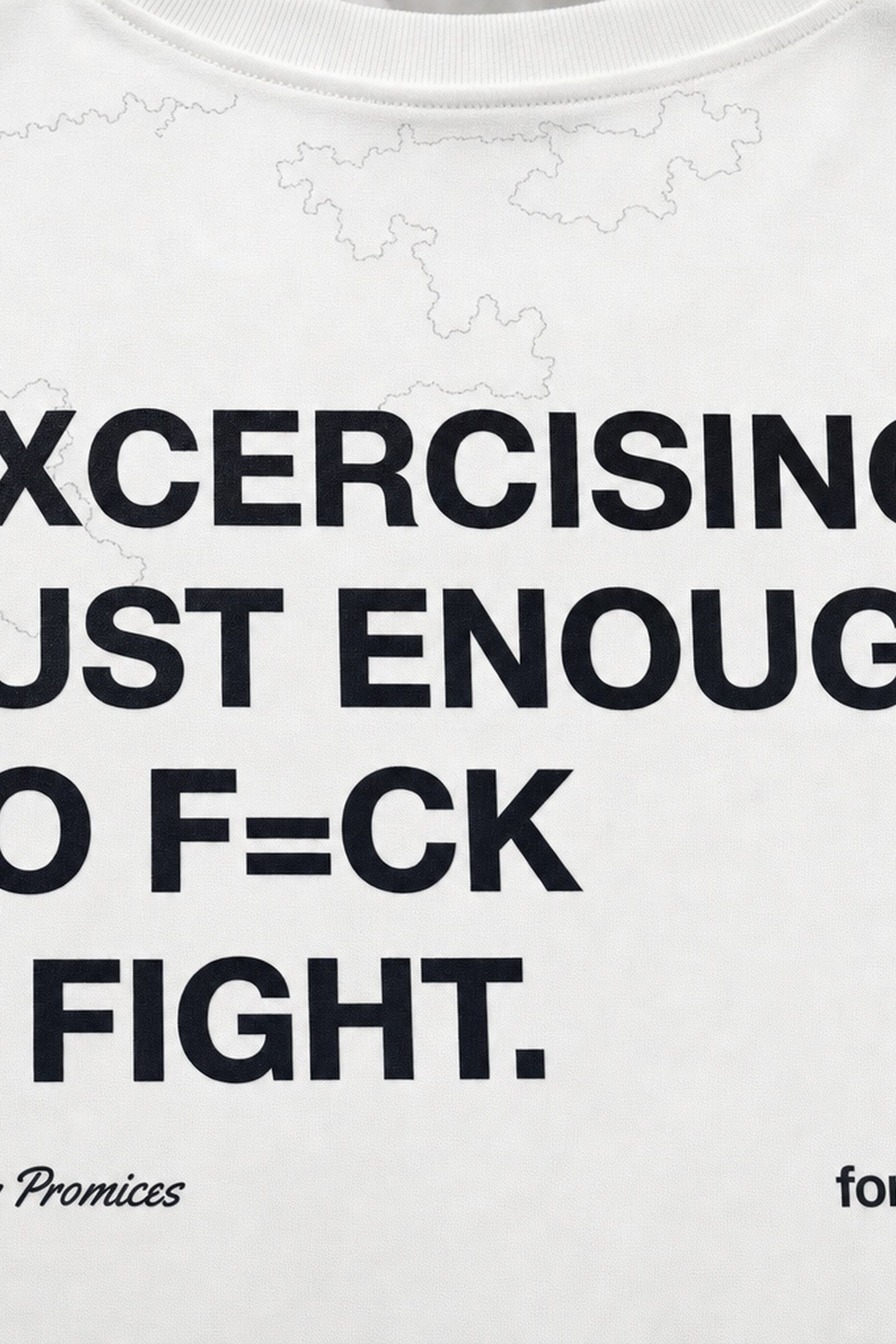 FFS cropped 2:3 | original_media:gid://shopify/MediaImage/30933739012199 | position:3 | Forfksake Exercising White T-Shirt