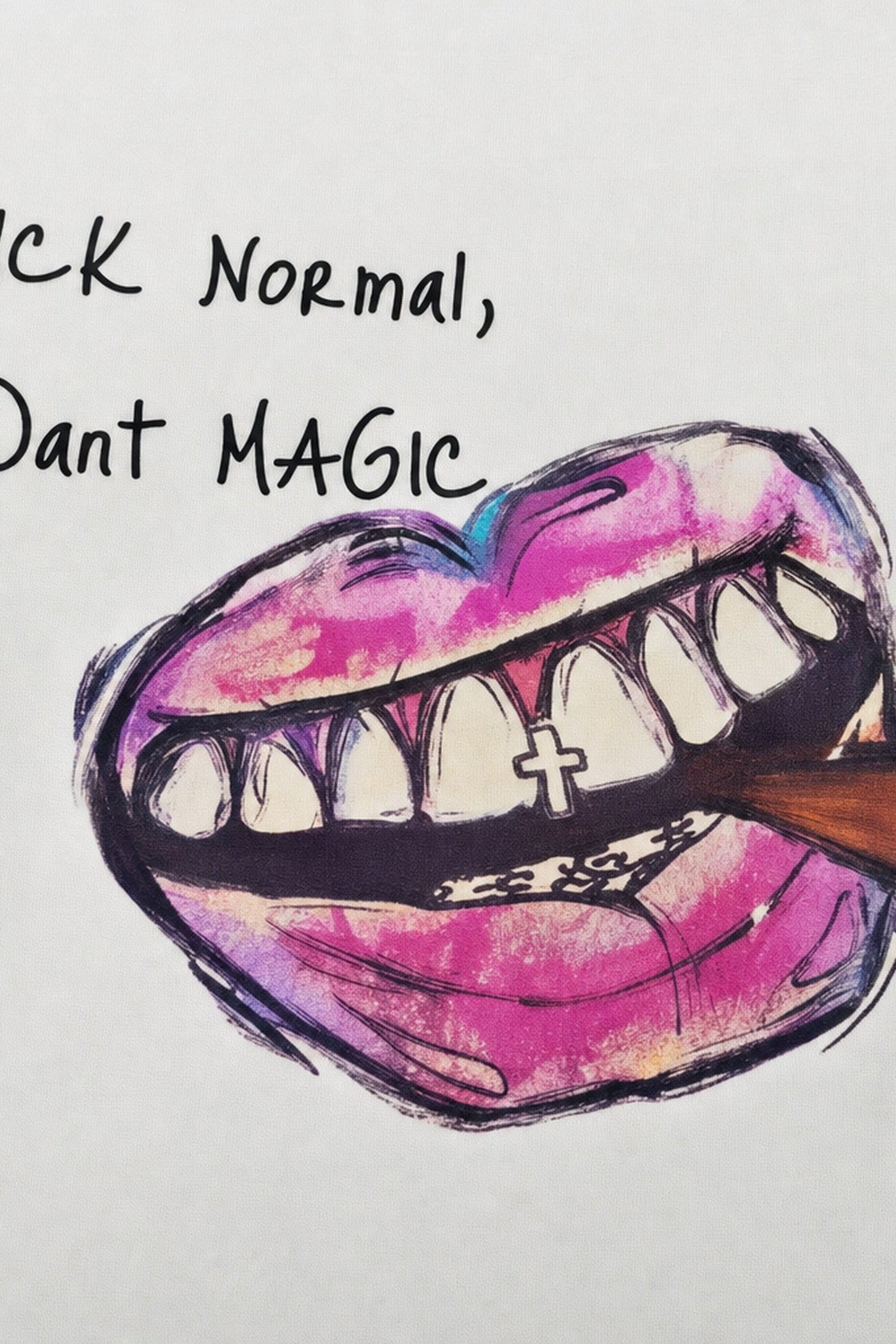 FFS cropped 2:3 | original_media:gid://shopify/MediaImage/30933766307943 | position:3 | Forfksake Fuck Normal I Want Magic T-Shirt(white)