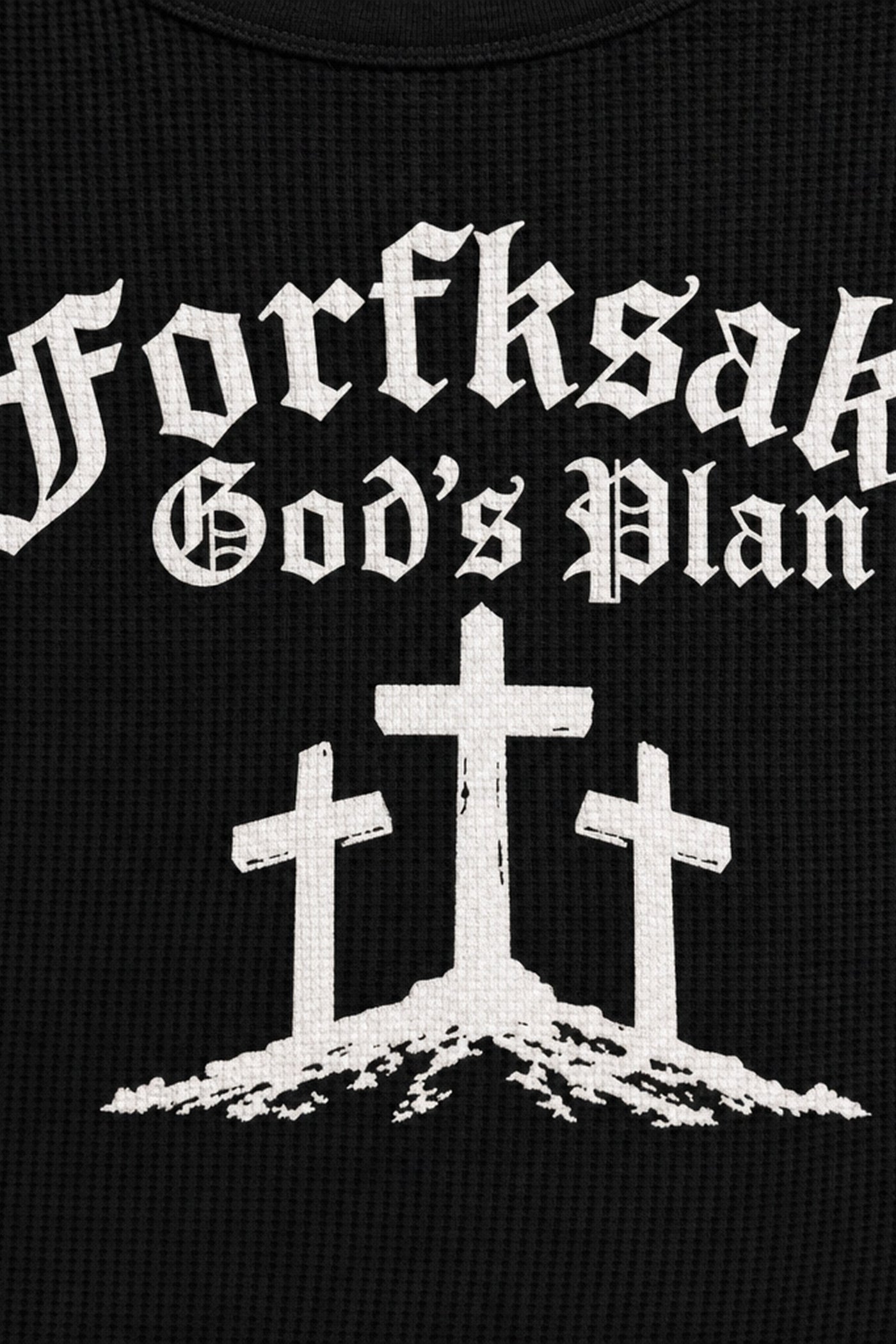 FFS cropped 2:3 | original_media:gid://shopify/MediaImage/30933939159143 | position:3 | Forfksake God's Plan Waffle Long Sleeve Black