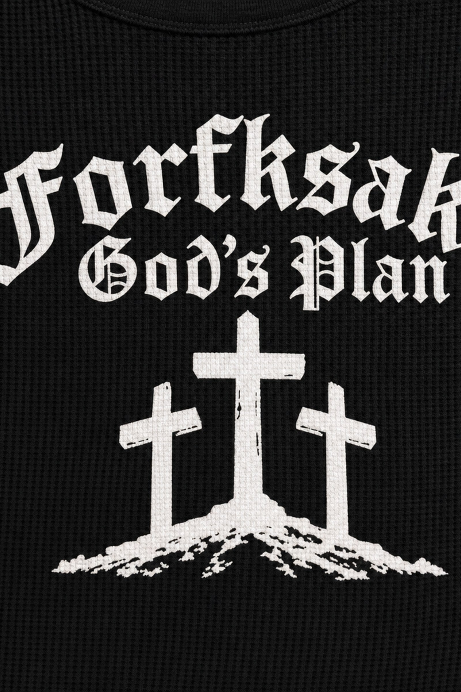 FFS cropped 2:3 | original_media:gid://shopify/MediaImage/30933939159143 | position:3 | Forfksake God's Plan Waffle Long Sleeve Black