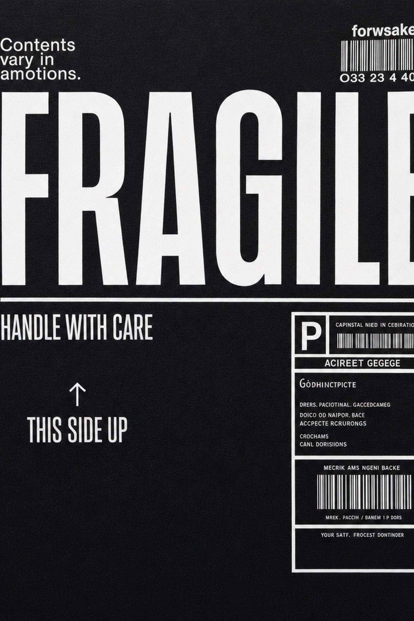 FFS cropped 2:3 | original_media:gid://shopify/MediaImage/30933954134119 | position:3 | Forfksake Handle With Care Black T-Shirt