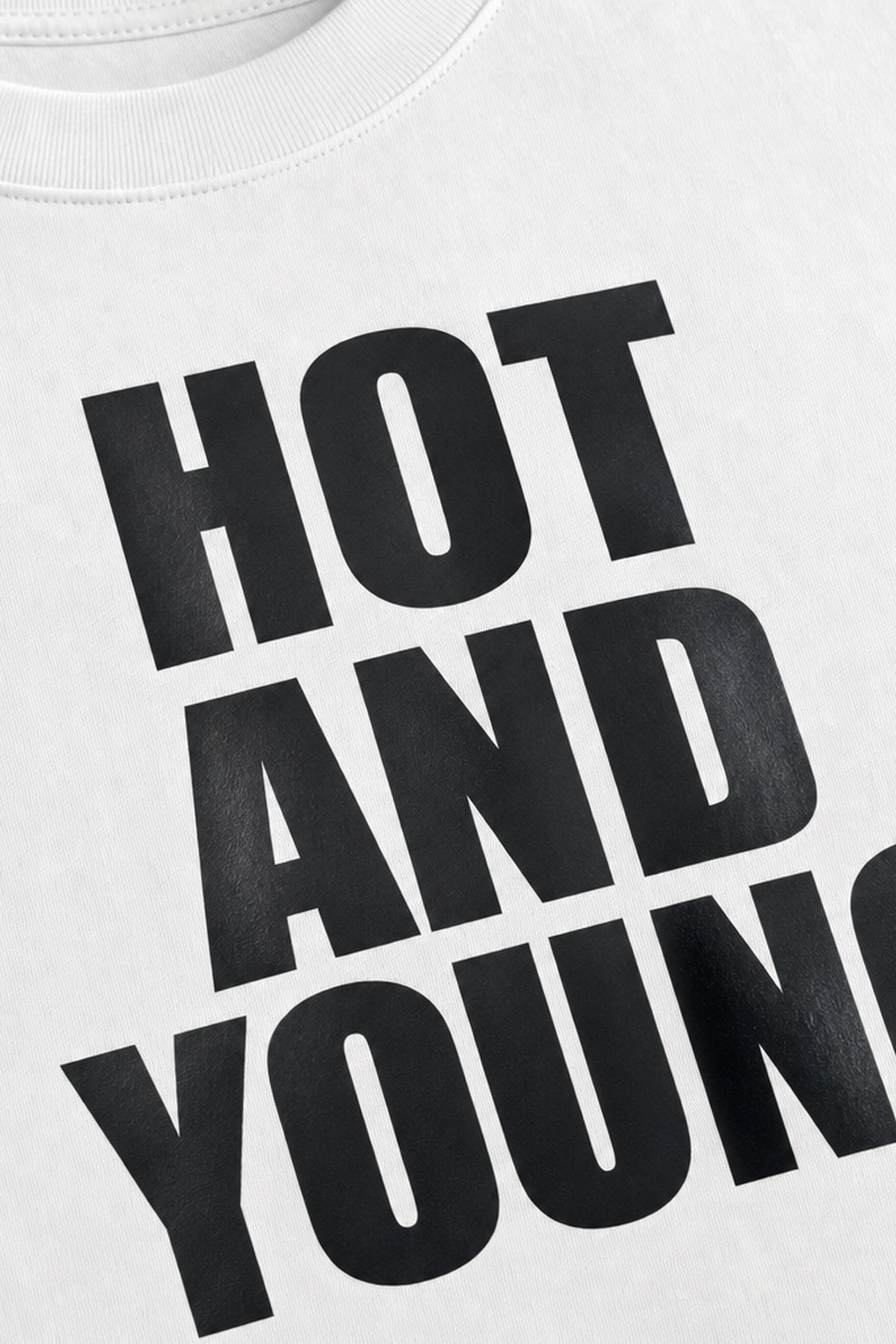 FFS cropped 2:3 | original_media:gid://shopify/MediaImage/30933964816487 | position:3 | Forfksake Hot And Young T-Shirt White