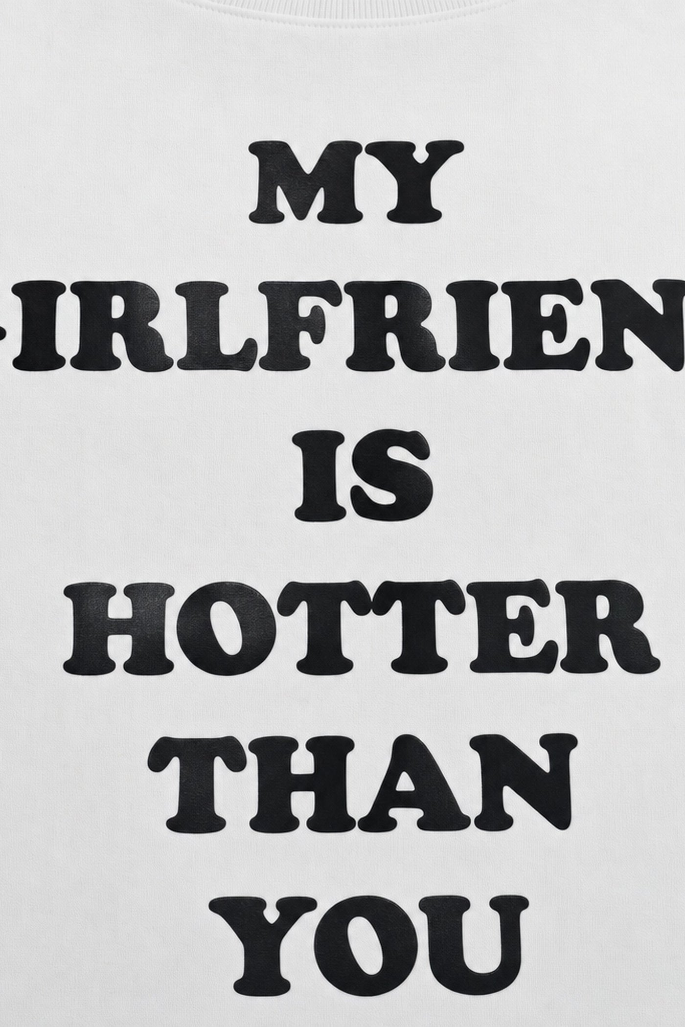 FFS cropped 2:3 | original_media:gid://shopify/MediaImage/30933973794919 | position:3 | Forfksake Hotter Girlfriend T-Shirt White