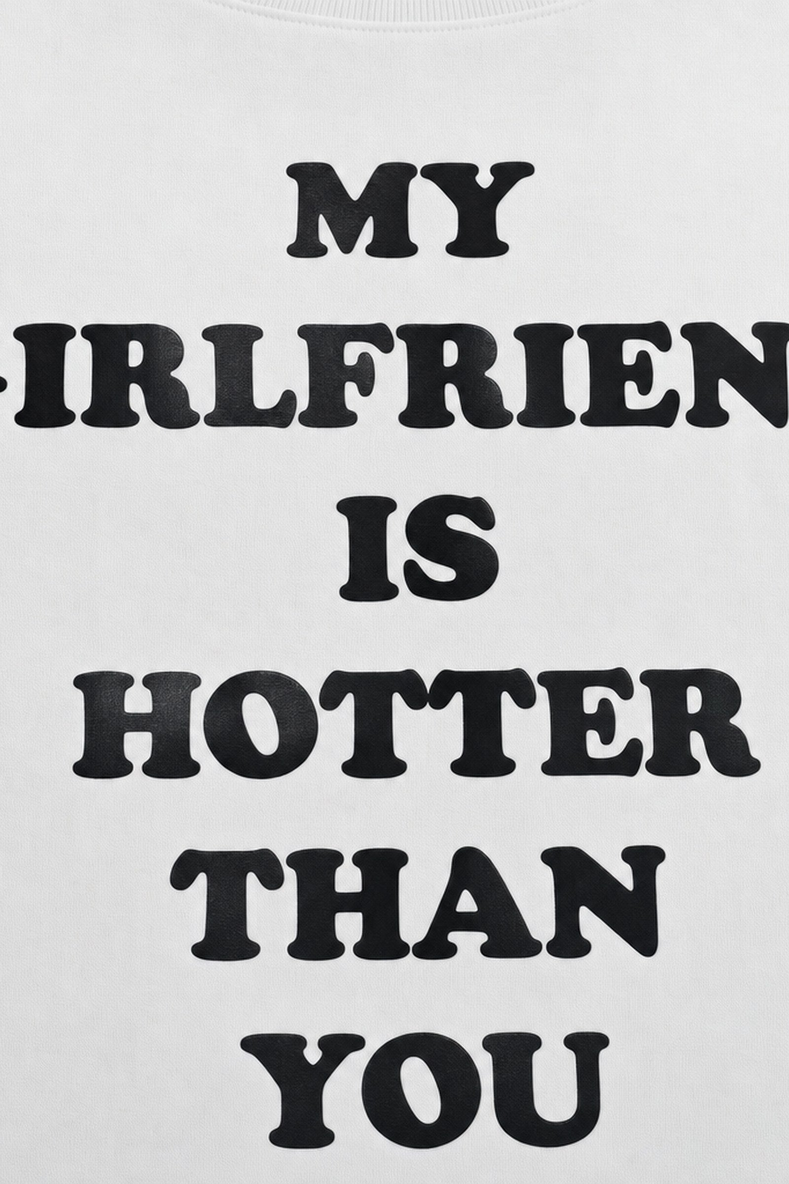FFS cropped 2:3 | original_media:gid://shopify/MediaImage/30933973794919 | position:3 | Forfksake Hotter Girlfriend T-Shirt White