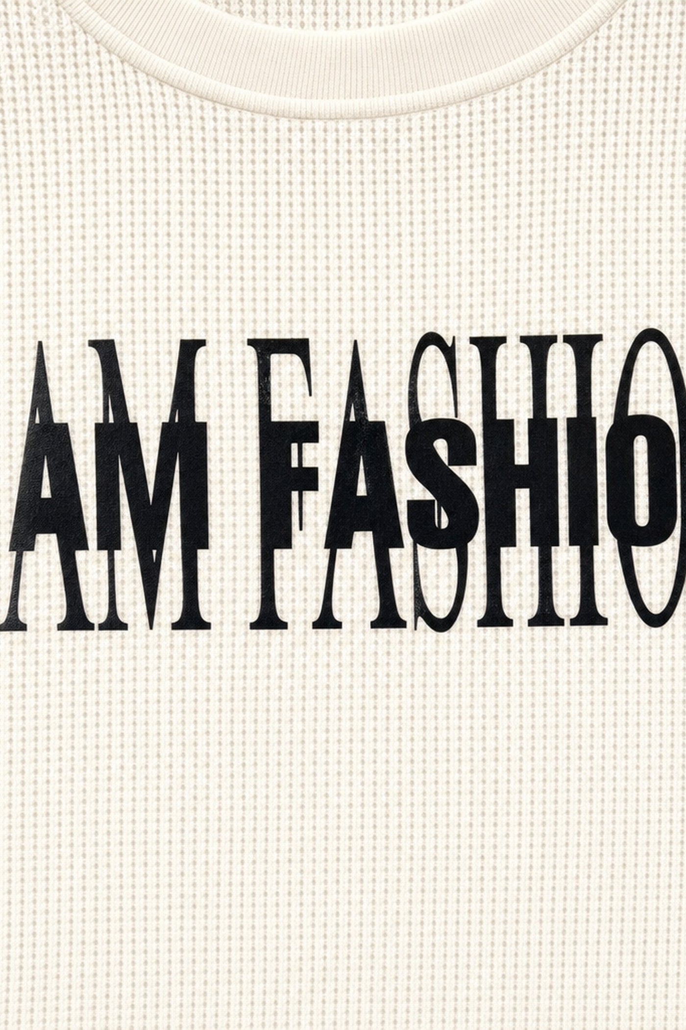 FFS cropped 2:3 | original_media:gid://shopify/MediaImage/30933982740583 | position:3 | Forfksake I Am Fashion Waffle Long Sleeve Off White