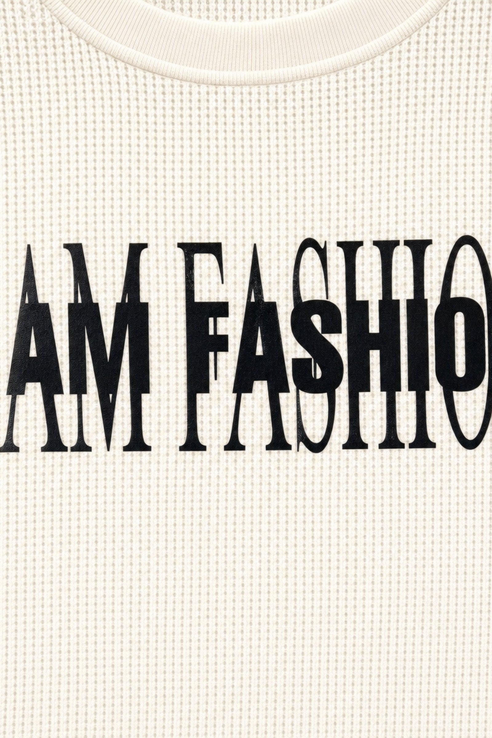 FFS cropped 2:3 | original_media:gid://shopify/MediaImage/30933982740583 | position:3 | Forfksake I Am Fashion Waffle Long Sleeve Off White