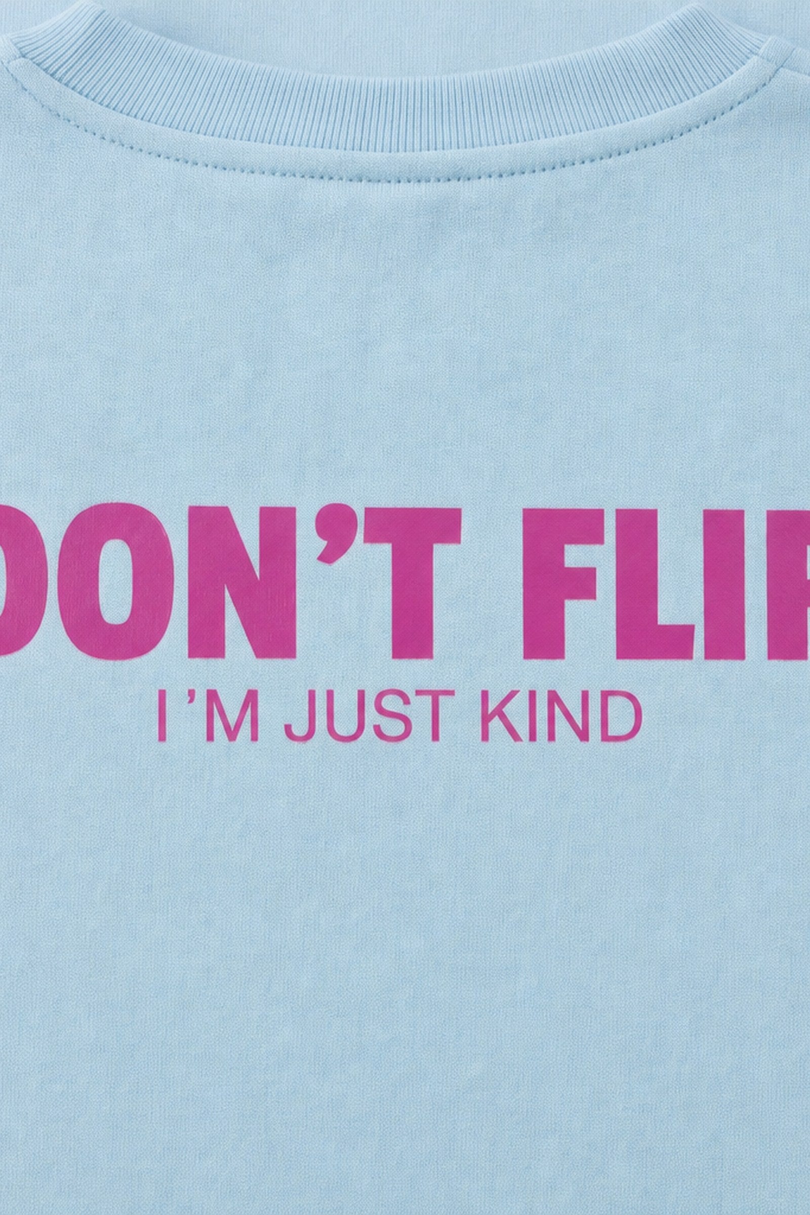 FFS cropped 2:3 | original_media:gid://shopify/MediaImage/30933989490791 | position:3 | Forfksake I Don't Flirt Light Blue T-Shirt