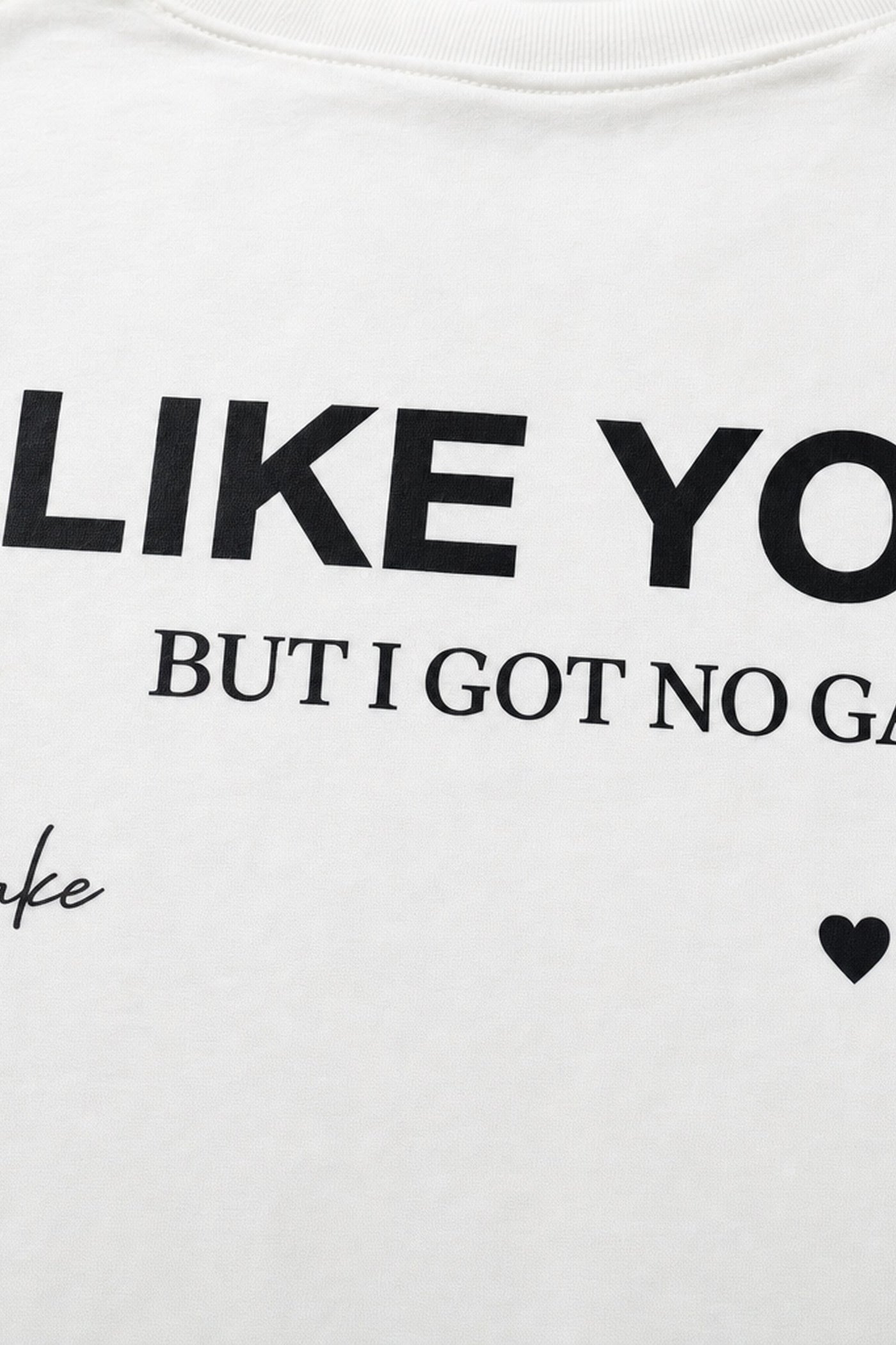 FFS cropped 2:3 | original_media:gid://shopify/MediaImage/30933993848935 | position:3 | Forfksake I Like You White T-Shirt