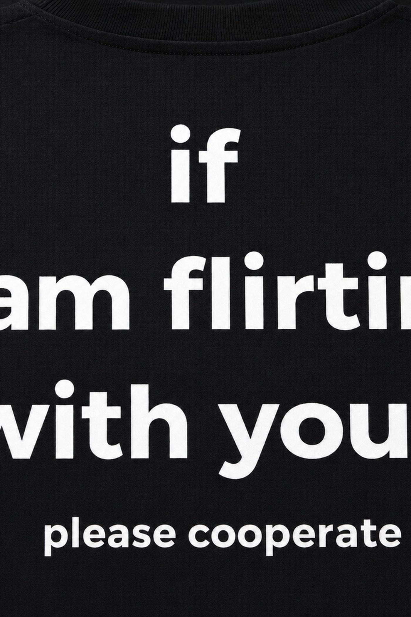 FFS cropped 2:3 | original_media:gid://shopify/MediaImage/30934006235239 | position:3 | Forfksake If I'm Flirting With You Black T-Shirt