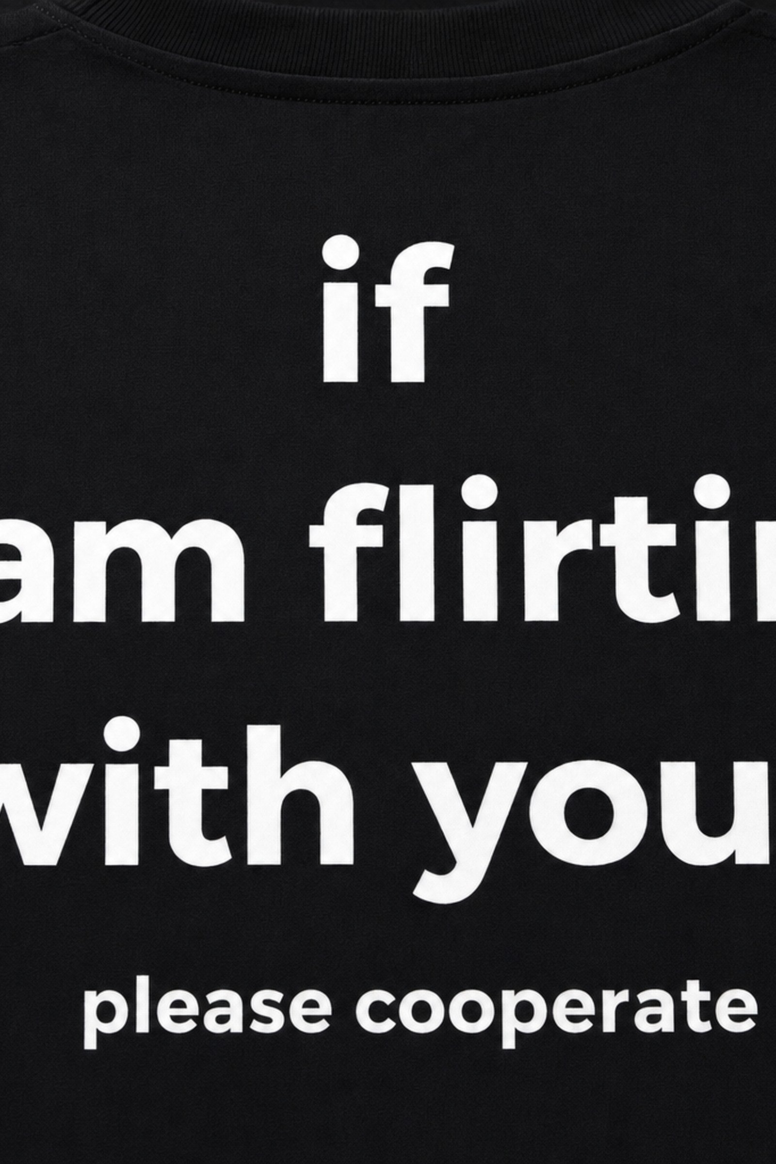 FFS cropped 2:3 | original_media:gid://shopify/MediaImage/30934006235239 | position:3 | Forfksake If I'm Flirting With You Black T-Shirt