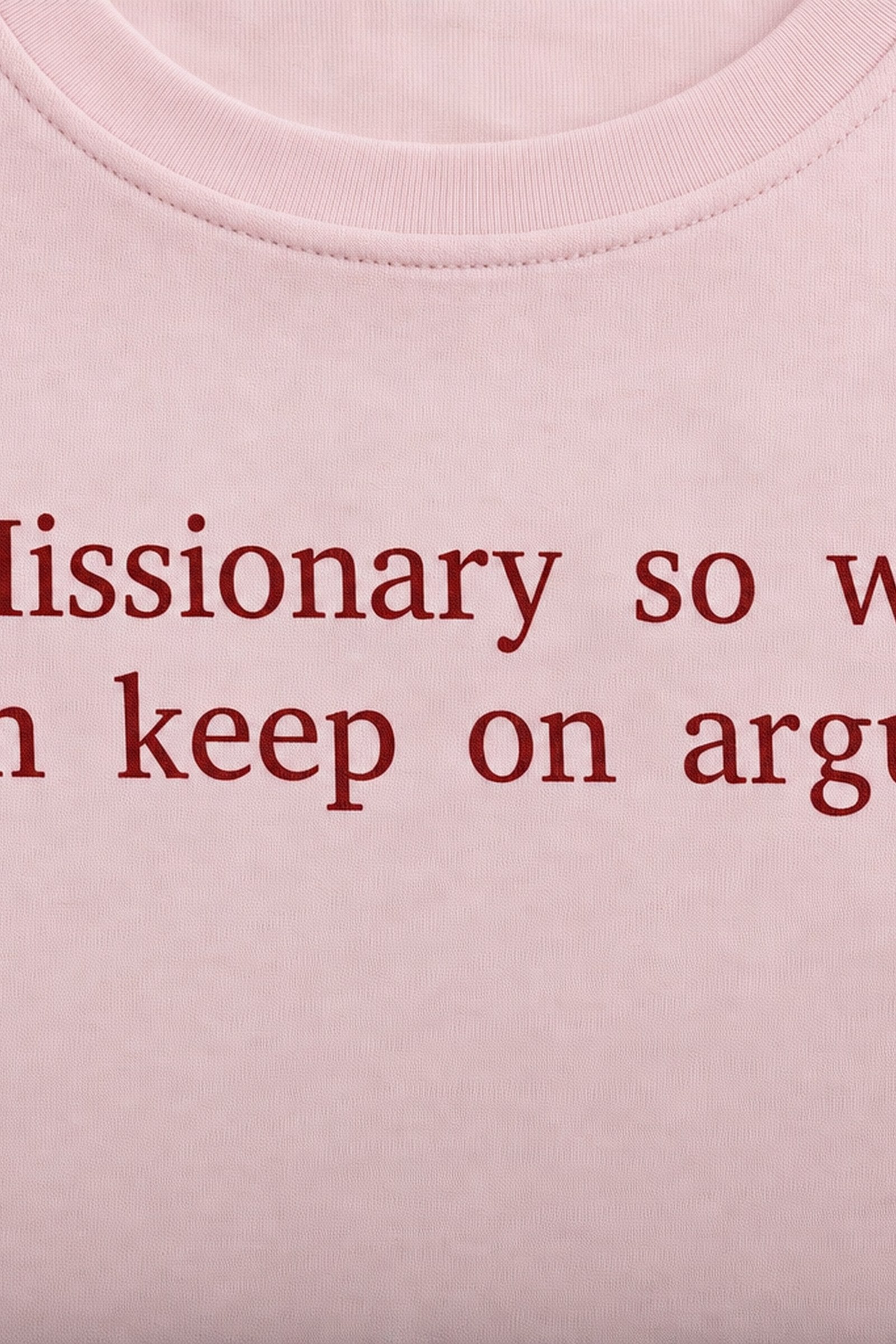 FFS cropped 2:3 | original_media:gid://shopify/MediaImage/30934036512871 | position:3 | Forfksake Missionary Pink Baby Tee