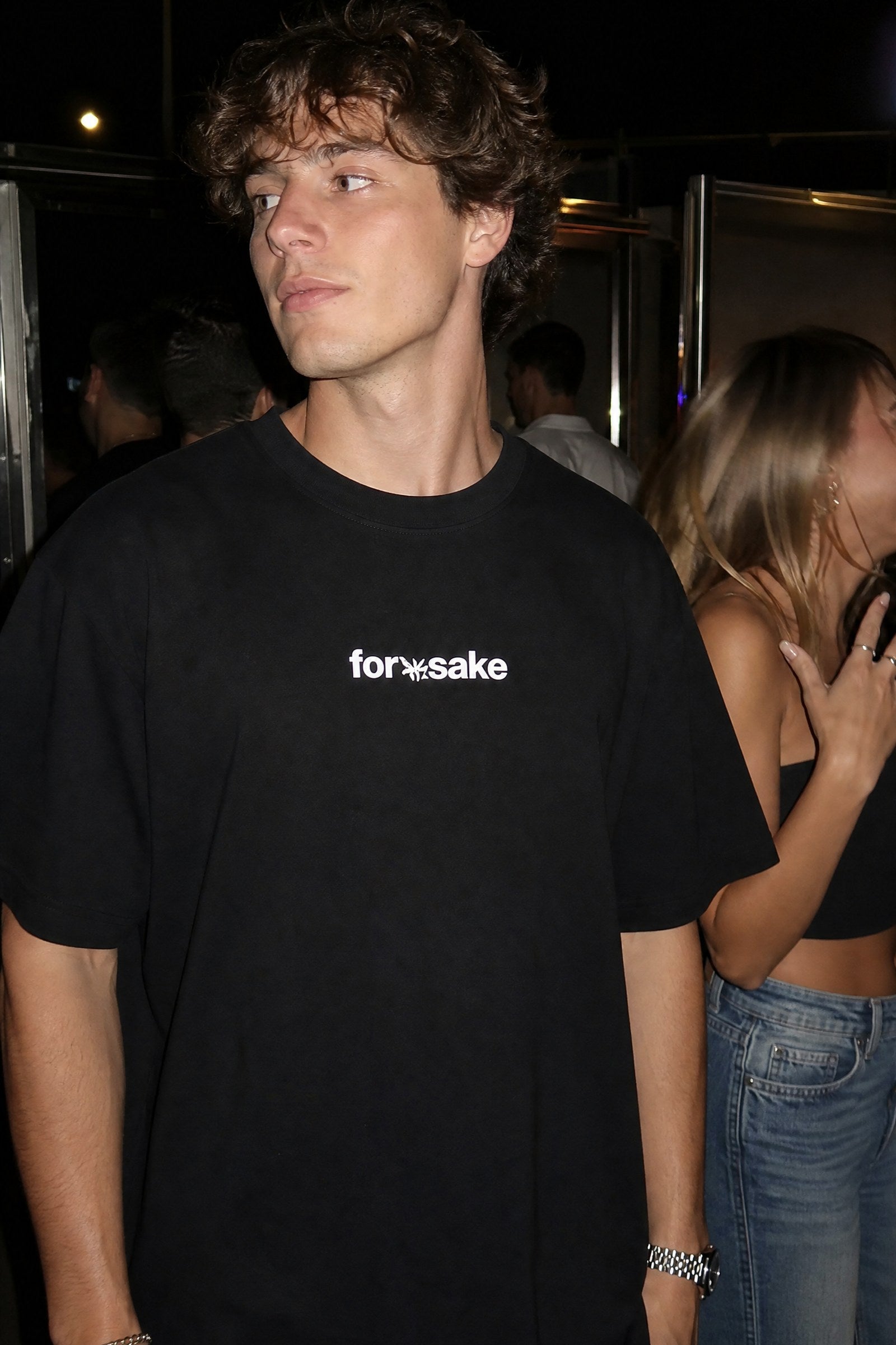 FFS cropped 2:3 | original_media:gid://shopify/MediaImage/30934093987943 | position:3 | Forfksake No Guest List T-Shirt Black