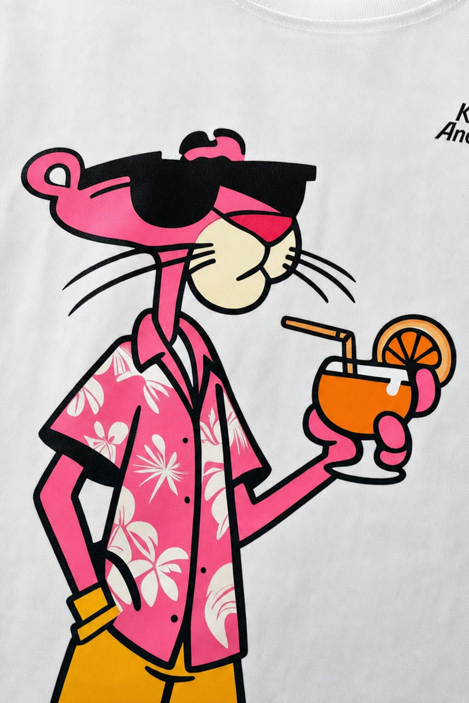 FFS cropped 2:3 | original_media:gid://shopify/MediaImage/30934122463335 | position:3 | Forfksake Pink Panther Vacation Drip T-Shirt White