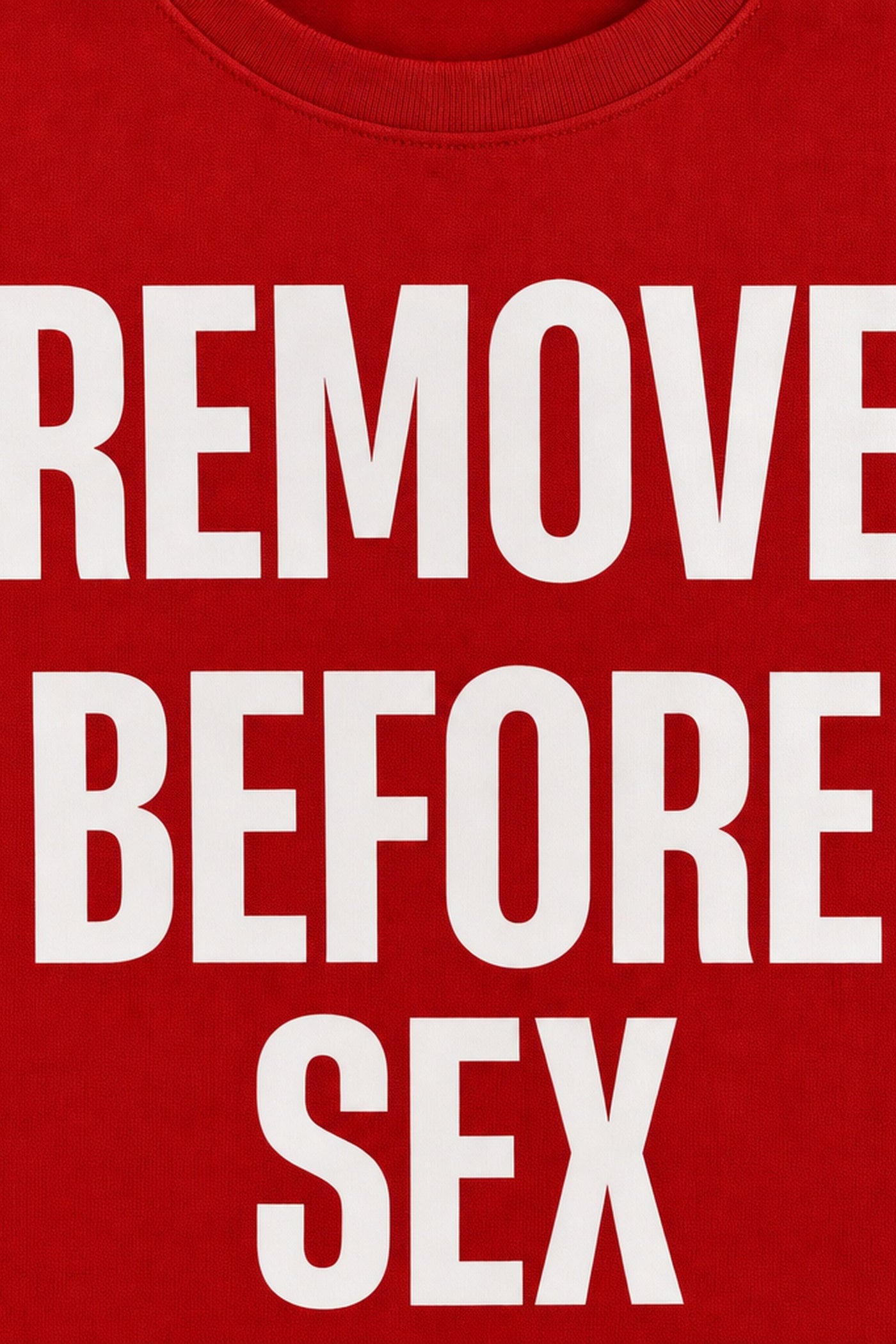FFS cropped 2:3 | original_media:gid://shopify/MediaImage/30934158475367 | position:3 | Forfksake Remove Before Sex T-Shirt Red
