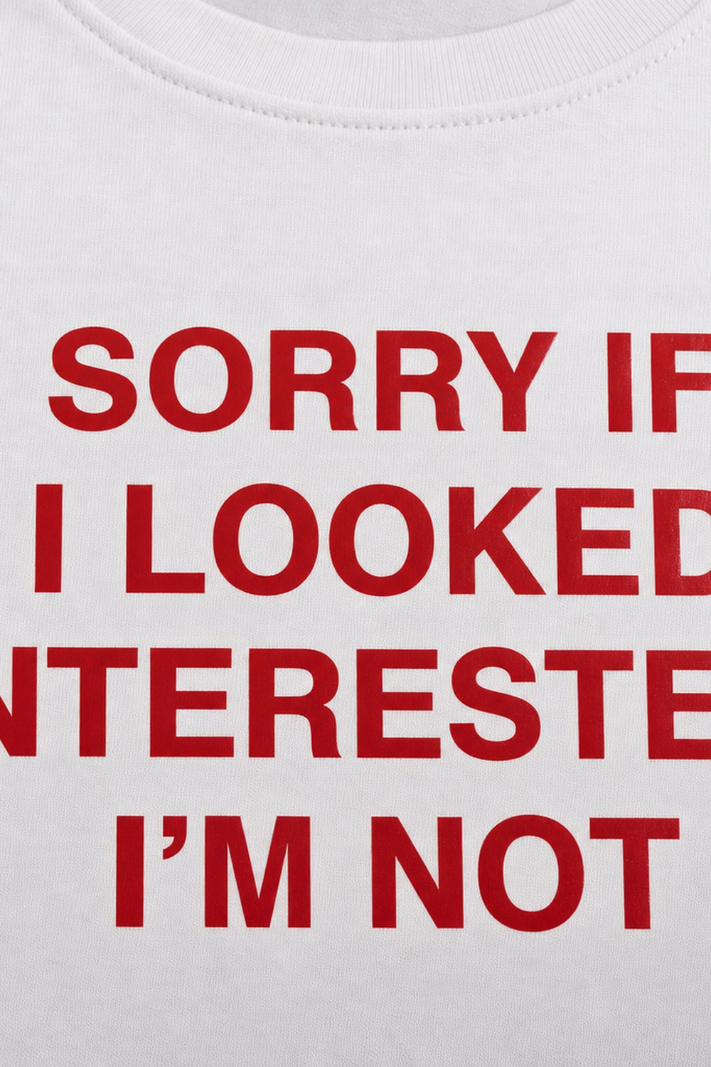FFS cropped 2:3 | original_media:gid://shopify/MediaImage/30934225485927 | position:3 | Forfksake Sorry If I Looked Interested Baby Tee White