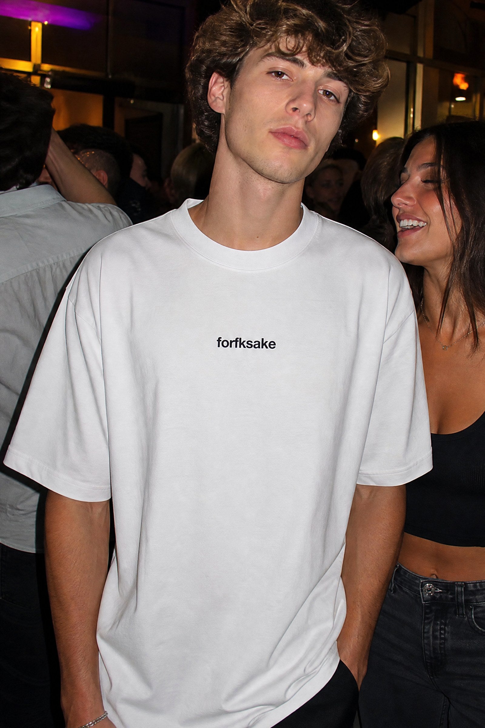 FFS cropped 2:3 | original_media:gid://shopify/MediaImage/30933569142887 | position:4 | Forfksake Alcoholic White T-Shirt