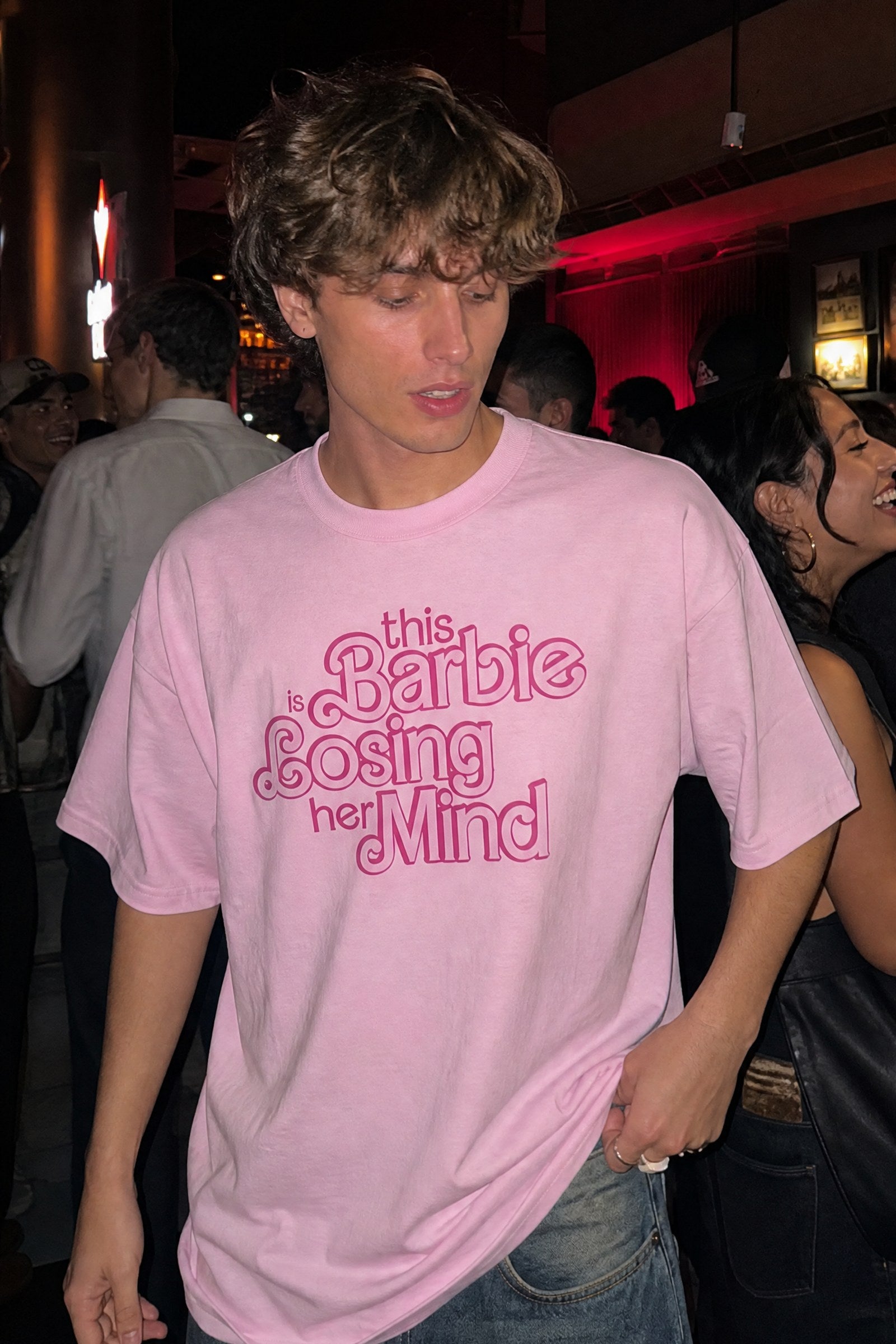 FFS cropped 2:3 | original_media:gid://shopify/MediaImage/30933656698983 | position:4 | Forfksake Barbie Losing Mind Pink T-Shirt