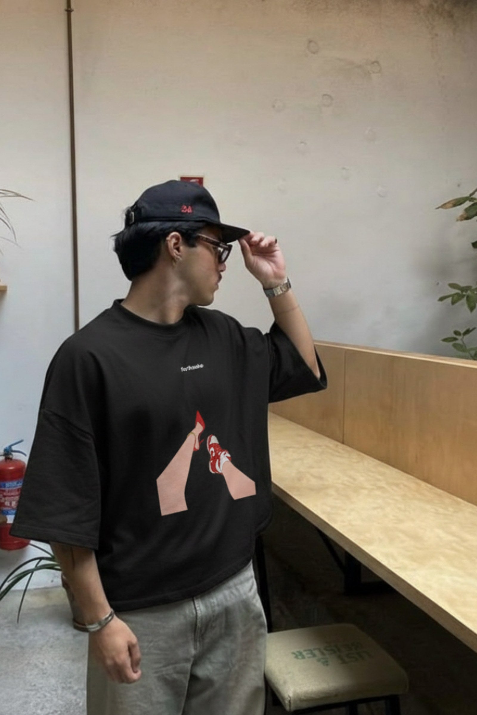 FFS cropped 2:3 | original_media:gid://shopify/MediaImage/30933695758439 | position:4 | Forfksake Double Life Black T-Shirt
