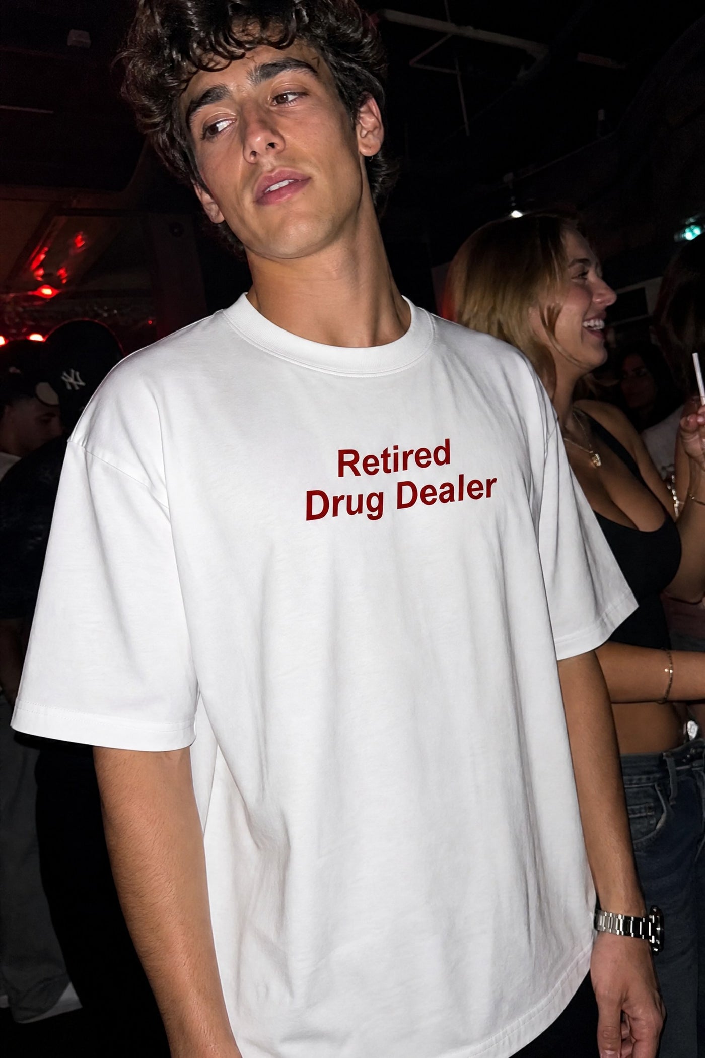 FFS cropped 2:3 | original_media:gid://shopify/MediaImage/30933703917671 | position:4 | Forfksake Drug Dealer White T-Shirt