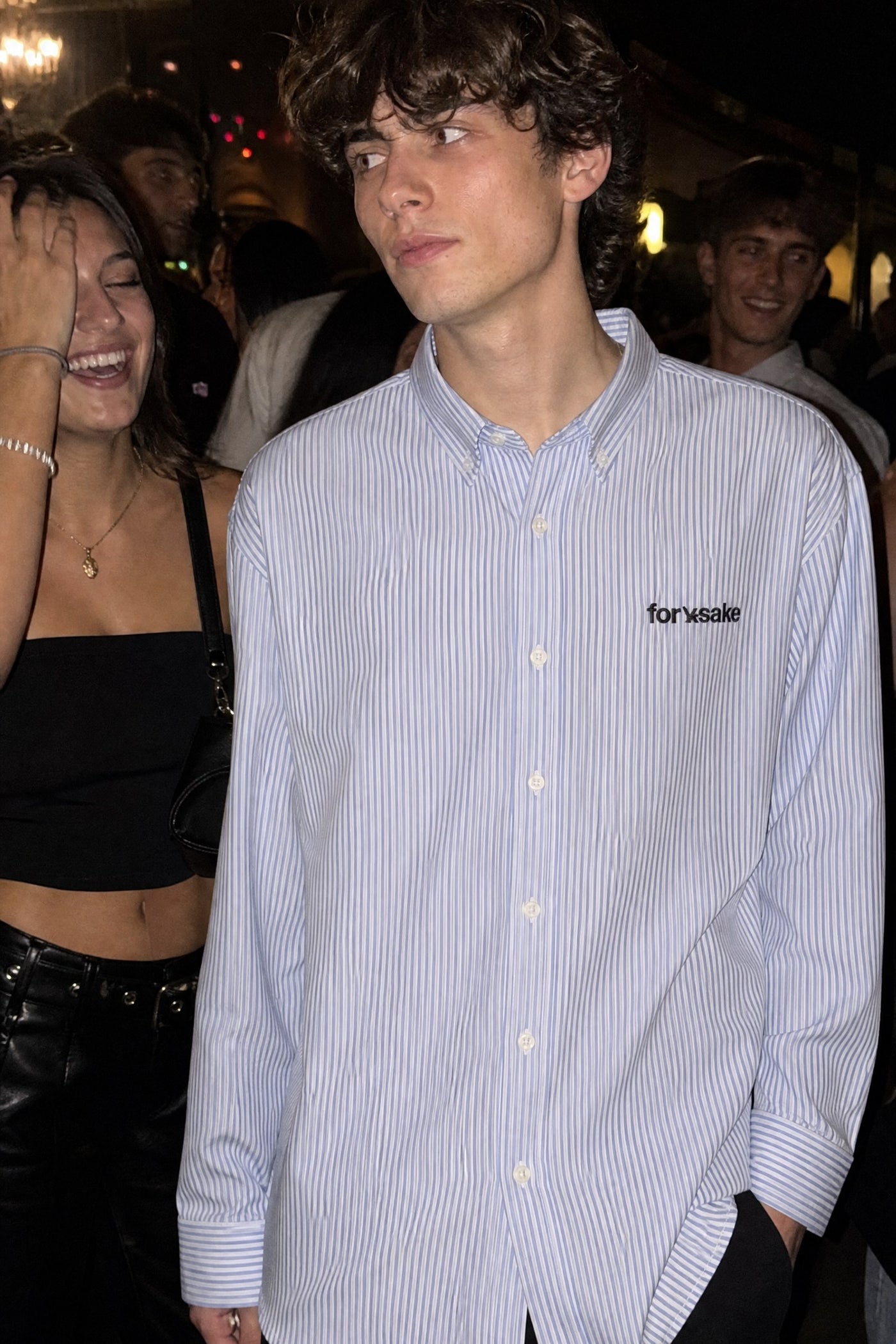 FFS cropped 2:3 | original_media:gid://shopify/MediaImage/30933932179559 | position:4 | Forfksake God's Plan Blue Striped Shirt