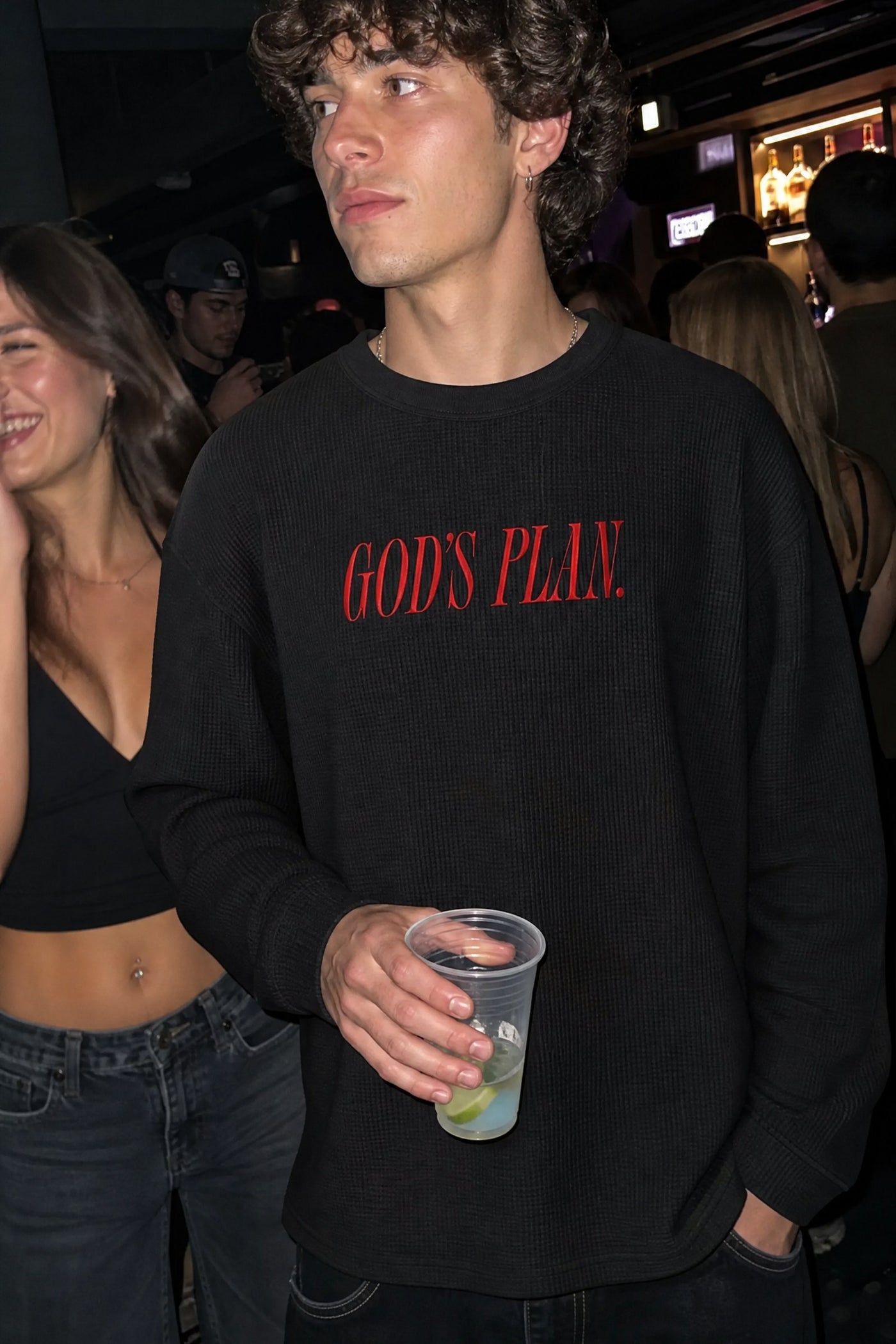 FFS cropped 2:3 | original_media:gid://shopify/MediaImage/30933939945575 | position:4 | Forfksake God's Plan Waffle Long Sleeve Black