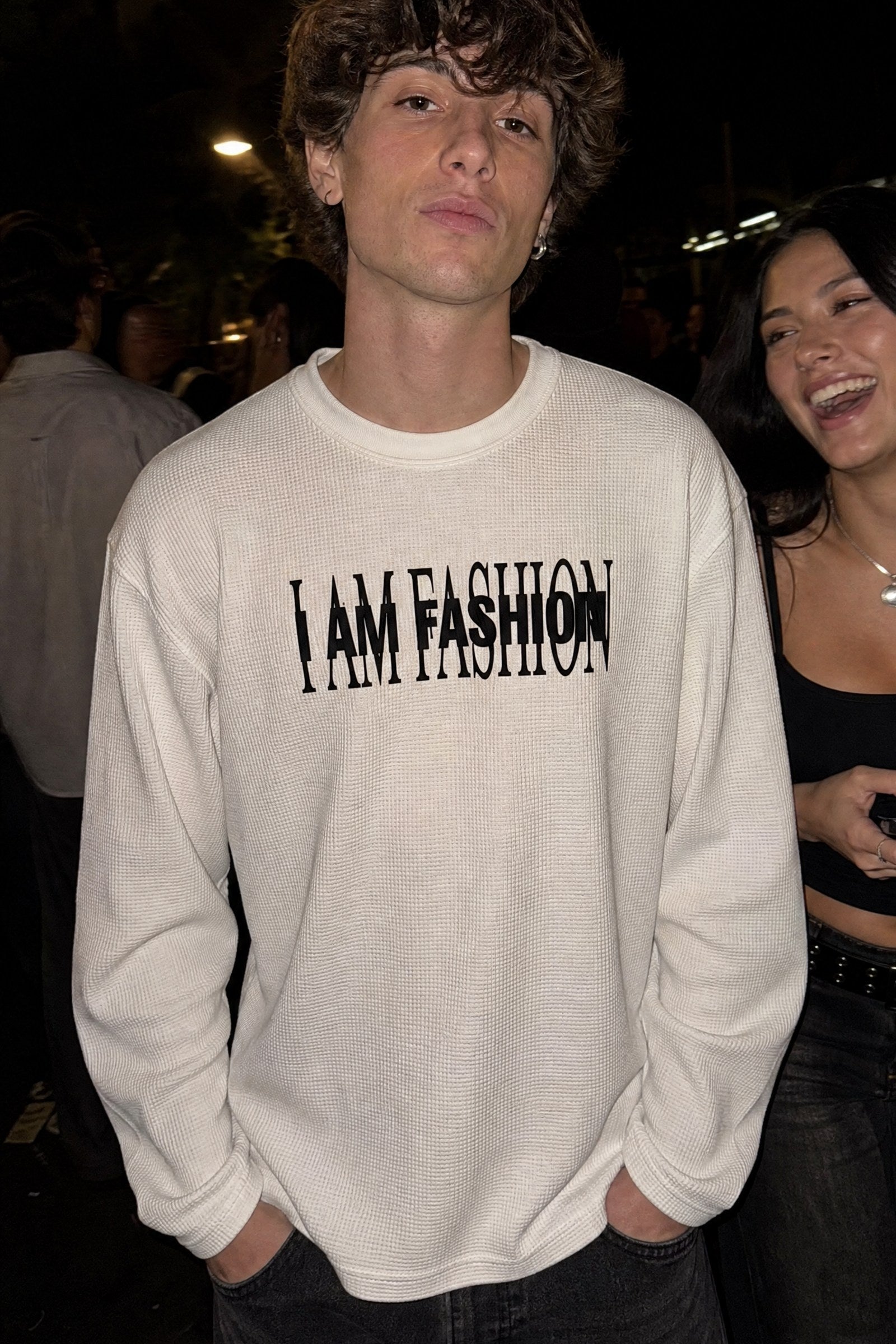 FFS cropped 2:3 | original_media:gid://shopify/MediaImage/30933982904423 | position:4 | Forfksake I Am Fashion Waffle Long Sleeve Off White