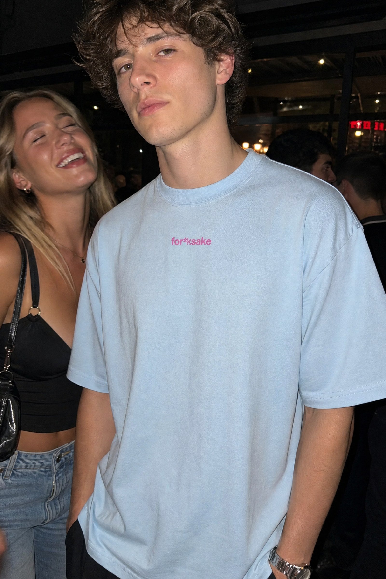 FFS cropped 2:3 | original_media:gid://shopify/MediaImage/30933989523559 | position:4 | Forfksake I Don't Flirt Light Blue T-Shirt