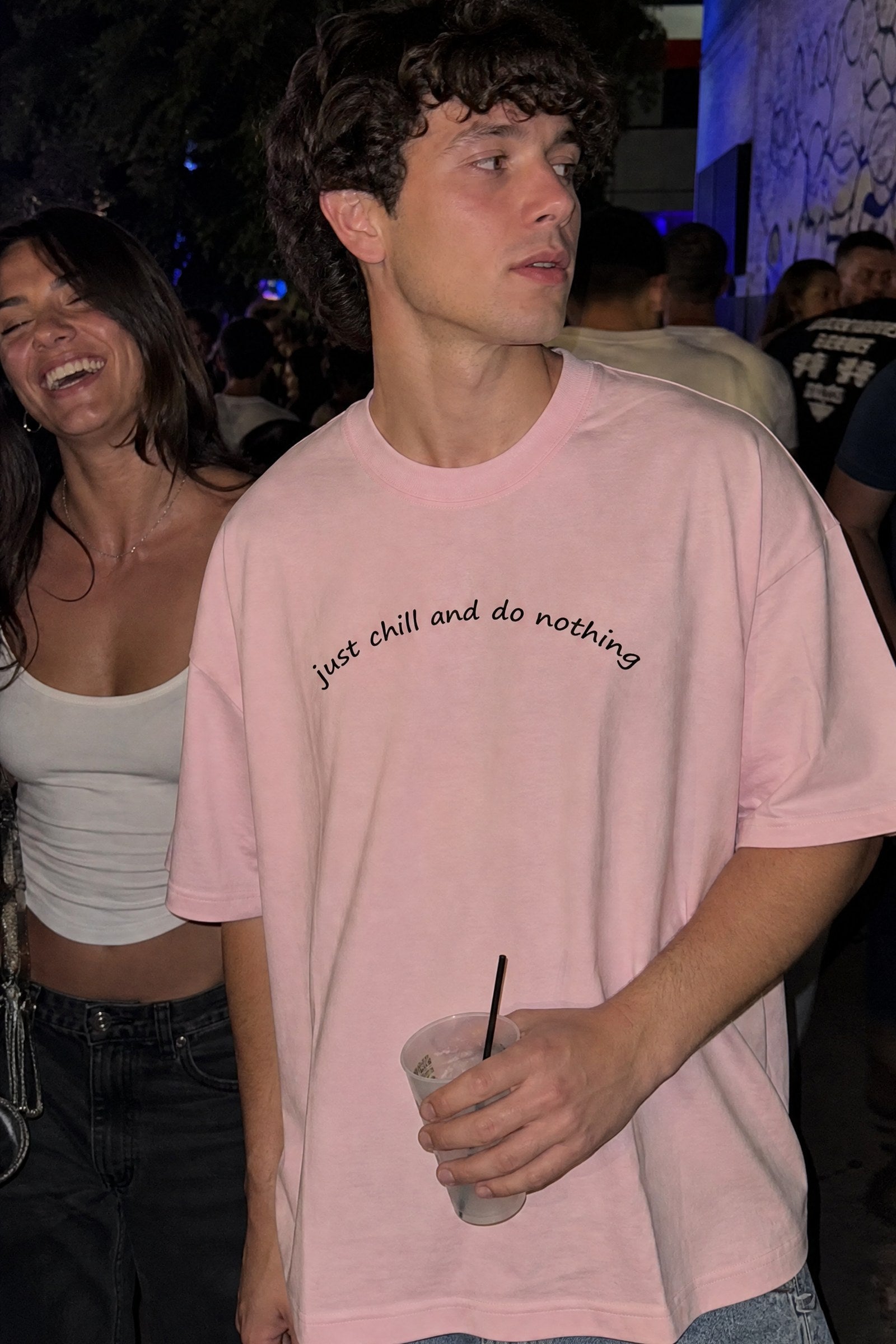 FFS cropped 2:3 | original_media:gid://shopify/MediaImage/30934008594535 | position:4 | Forfksake Just Chill And Do Nothing Pink T-Shirt