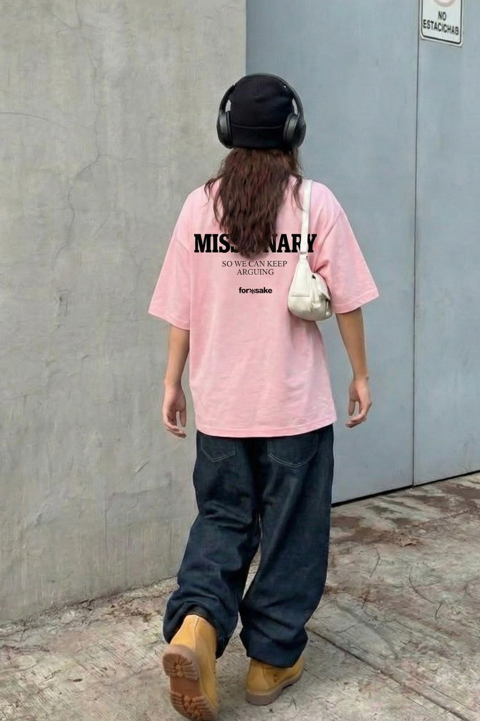 FFS cropped 2:3 | original_media:gid://shopify/MediaImage/30934034120807 | position:4 | Forfksake Missionary Arguments Club Pink T-Shirt