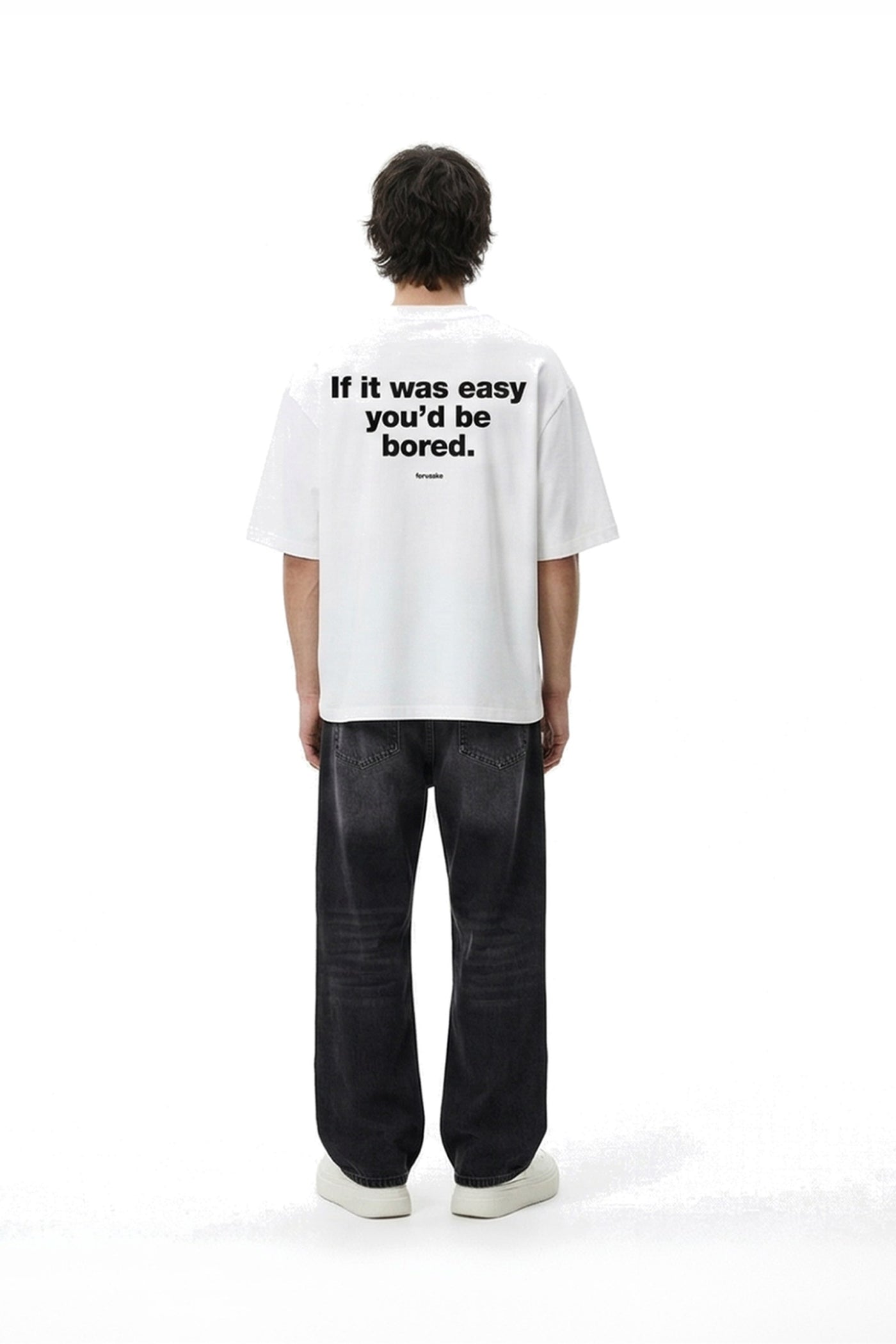 FFS cropped 2:3 | original_media:gid://shopify/MediaImage/30934087729255 | position:4 | Forfksake No Easy Mode T-Shirt White