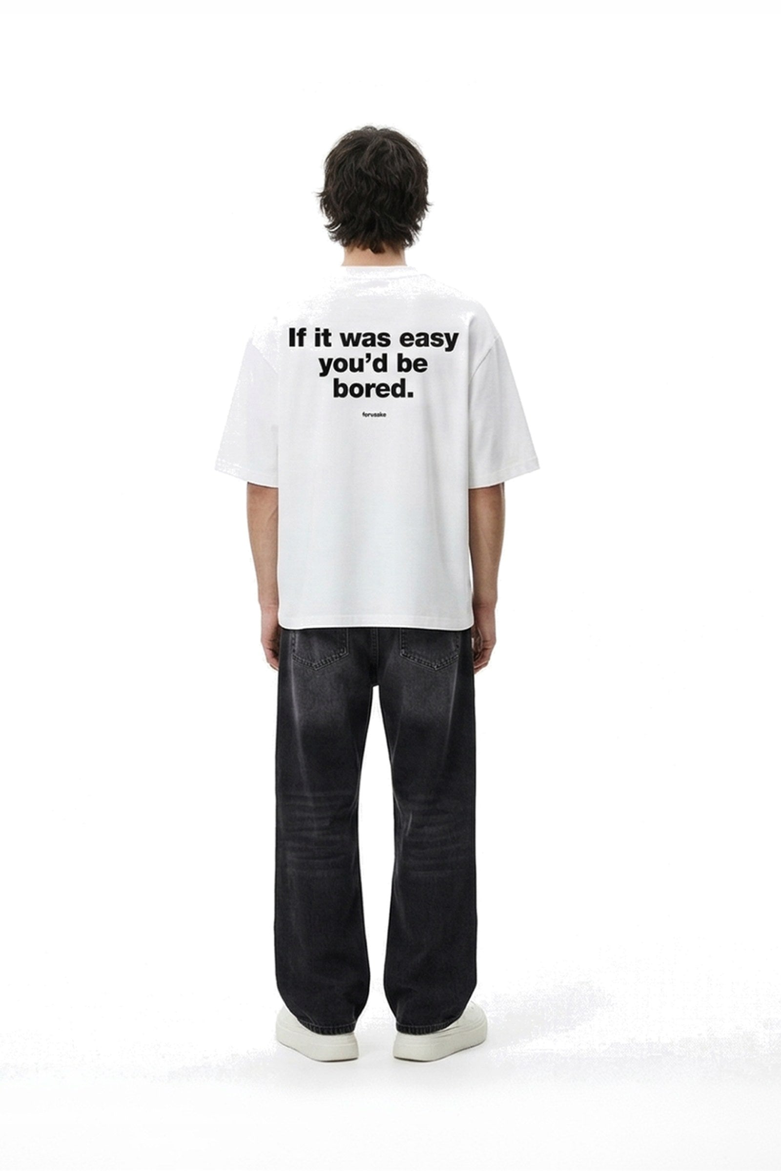 FFS cropped 2:3 | original_media:gid://shopify/MediaImage/30934087729255 | position:4 | Forfksake No Easy Mode T-Shirt White