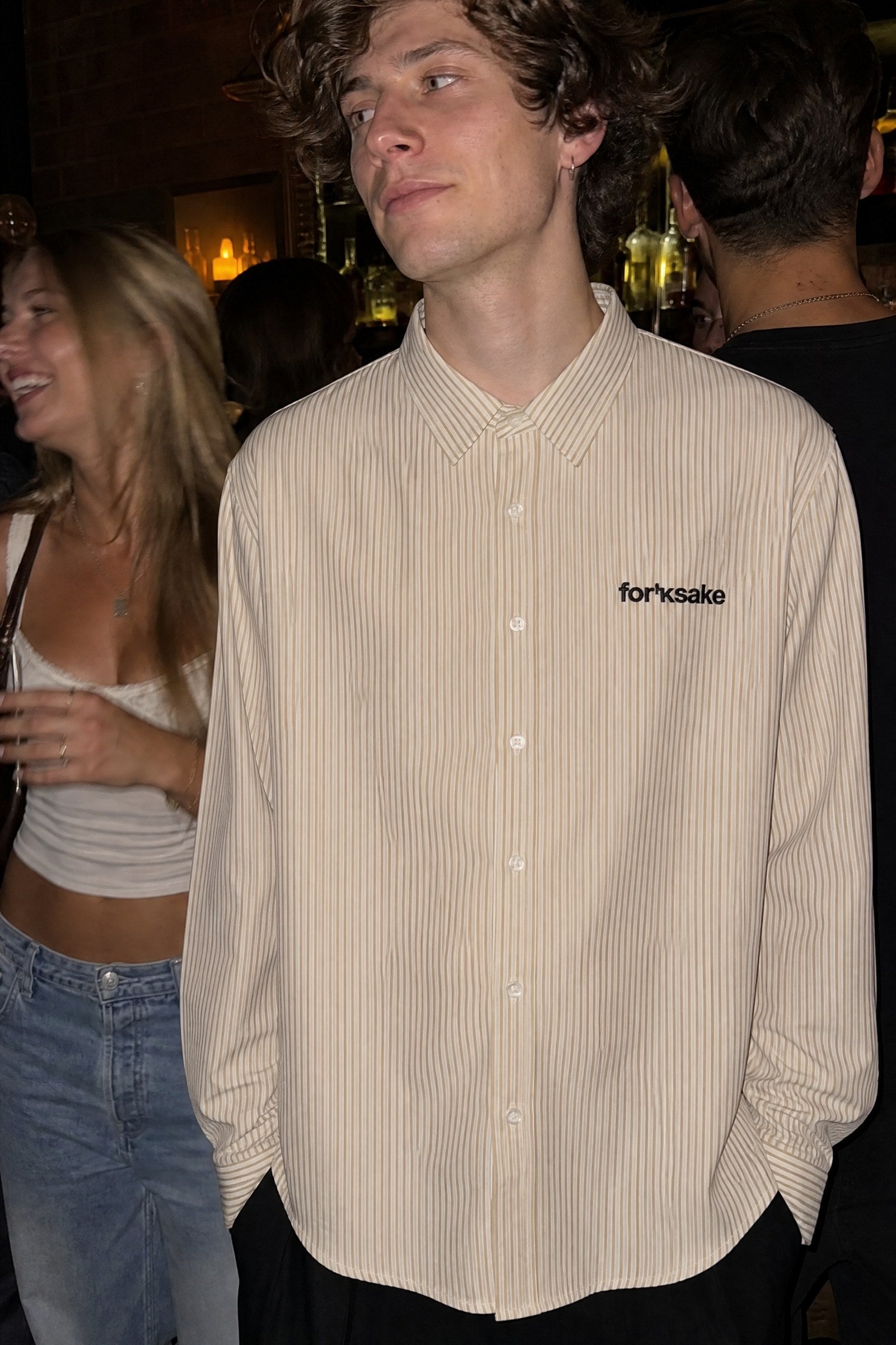 FFS cropped 2:3 | original_media:gid://shopify/MediaImage/30934106636391 | position:4 | Forfksake Overworked And Underfucked Stripe Shirt Beige