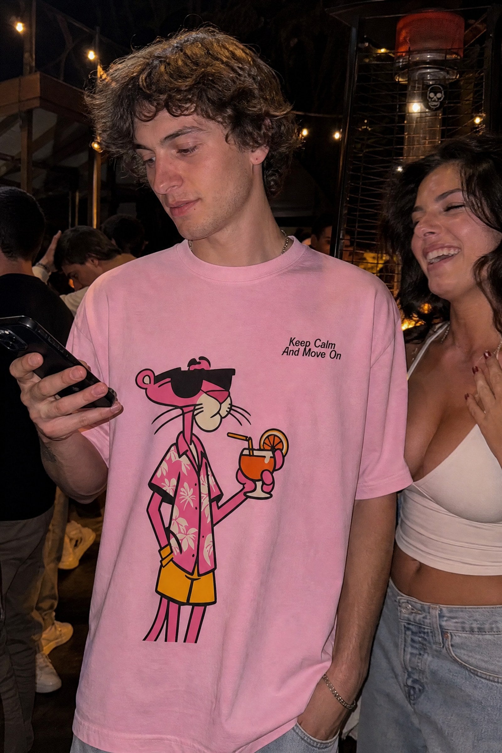 FFS cropped 2:3 | original_media:gid://shopify/MediaImage/30934122168423 | position:4 | Forfksake Pink Panther Vacation Drip T-Shirt Pink