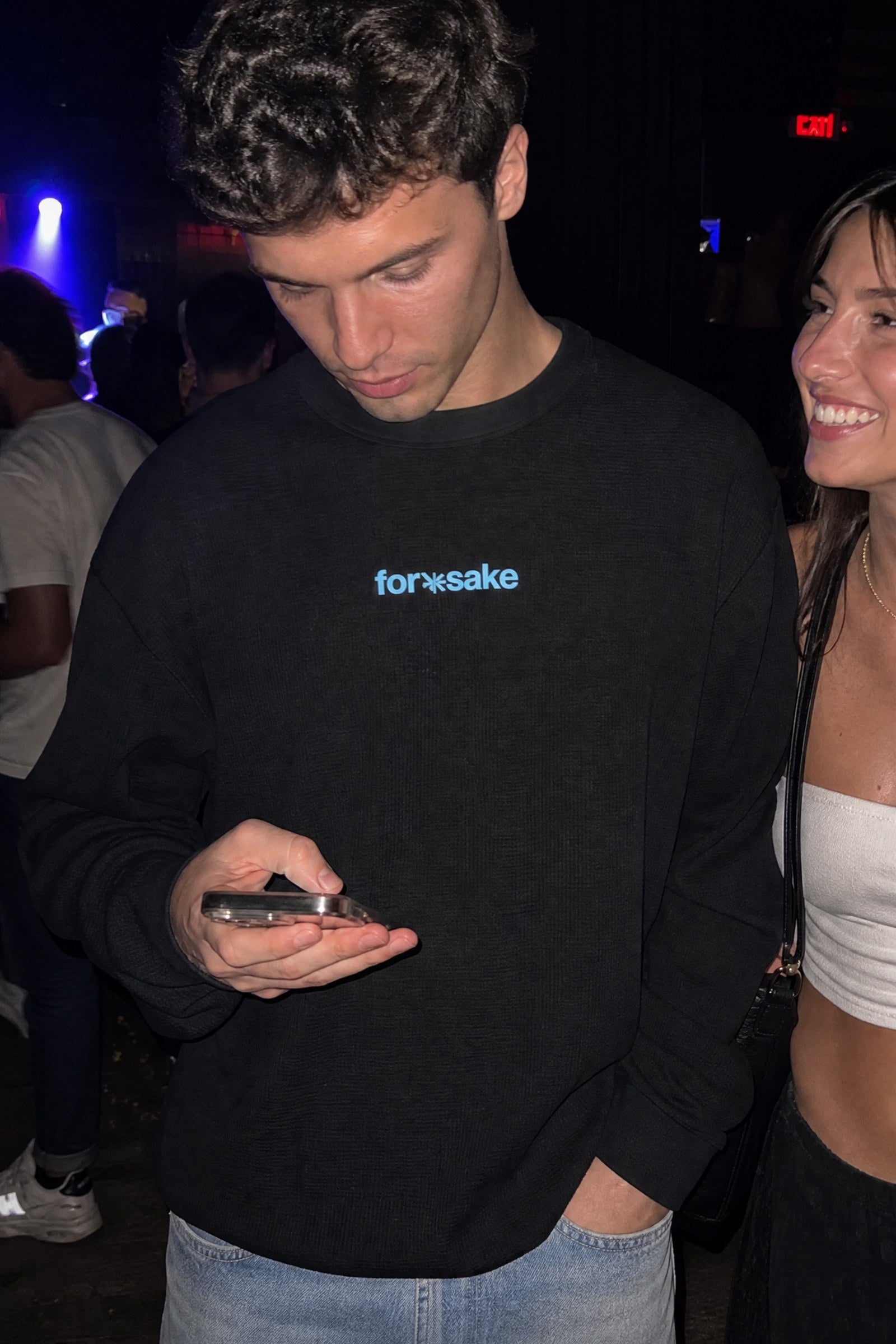 FFS cropped 2:3 | original_media:gid://shopify/MediaImage/30934139076711 | position:4 | Forfksake Pray For Nothing Waffle Long Sleeve Black