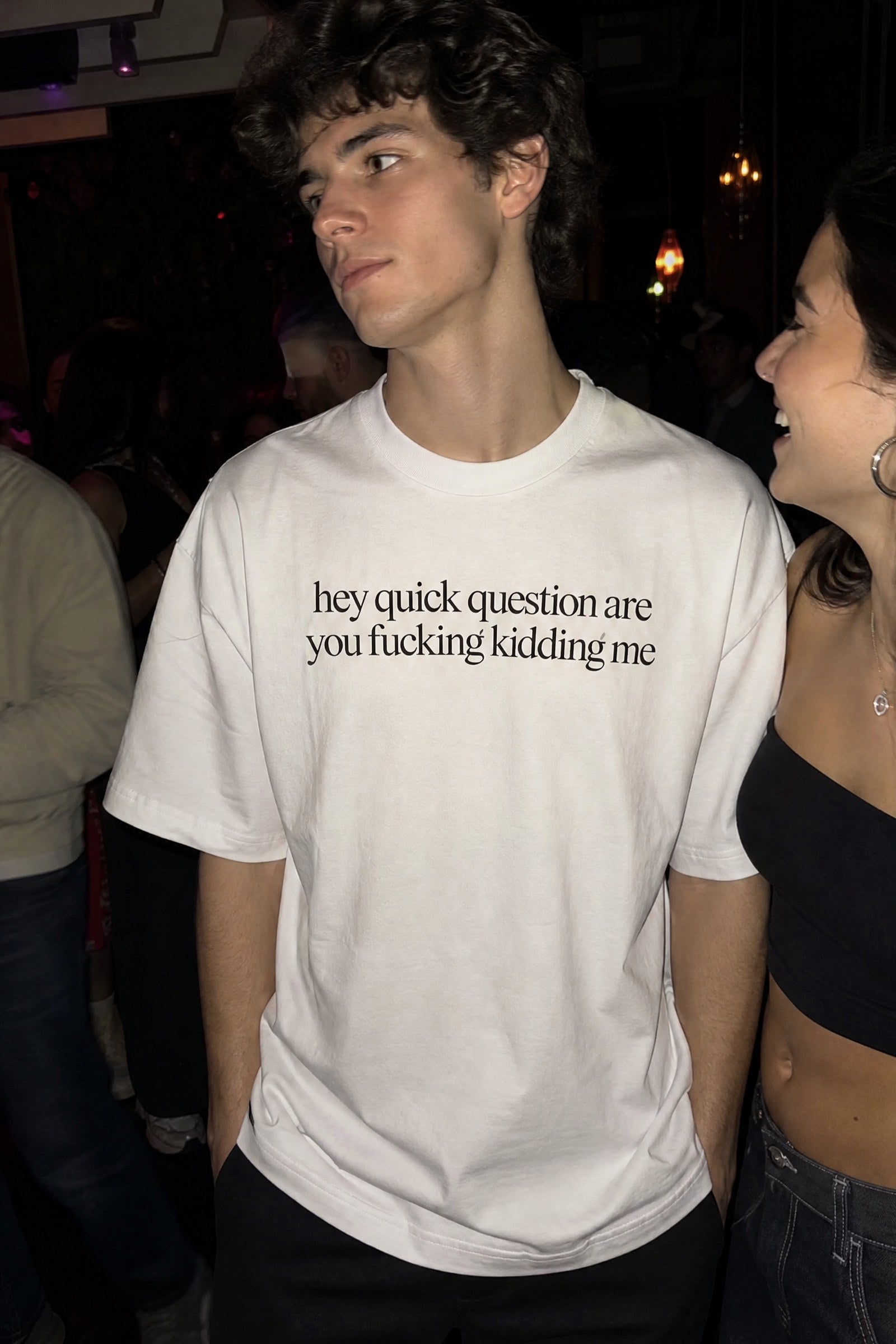 FFS cropped 2:3 | original_media:gid://shopify/MediaImage/30934149202023 | position:4 | Forfksake Quick Question T-Shirt White
