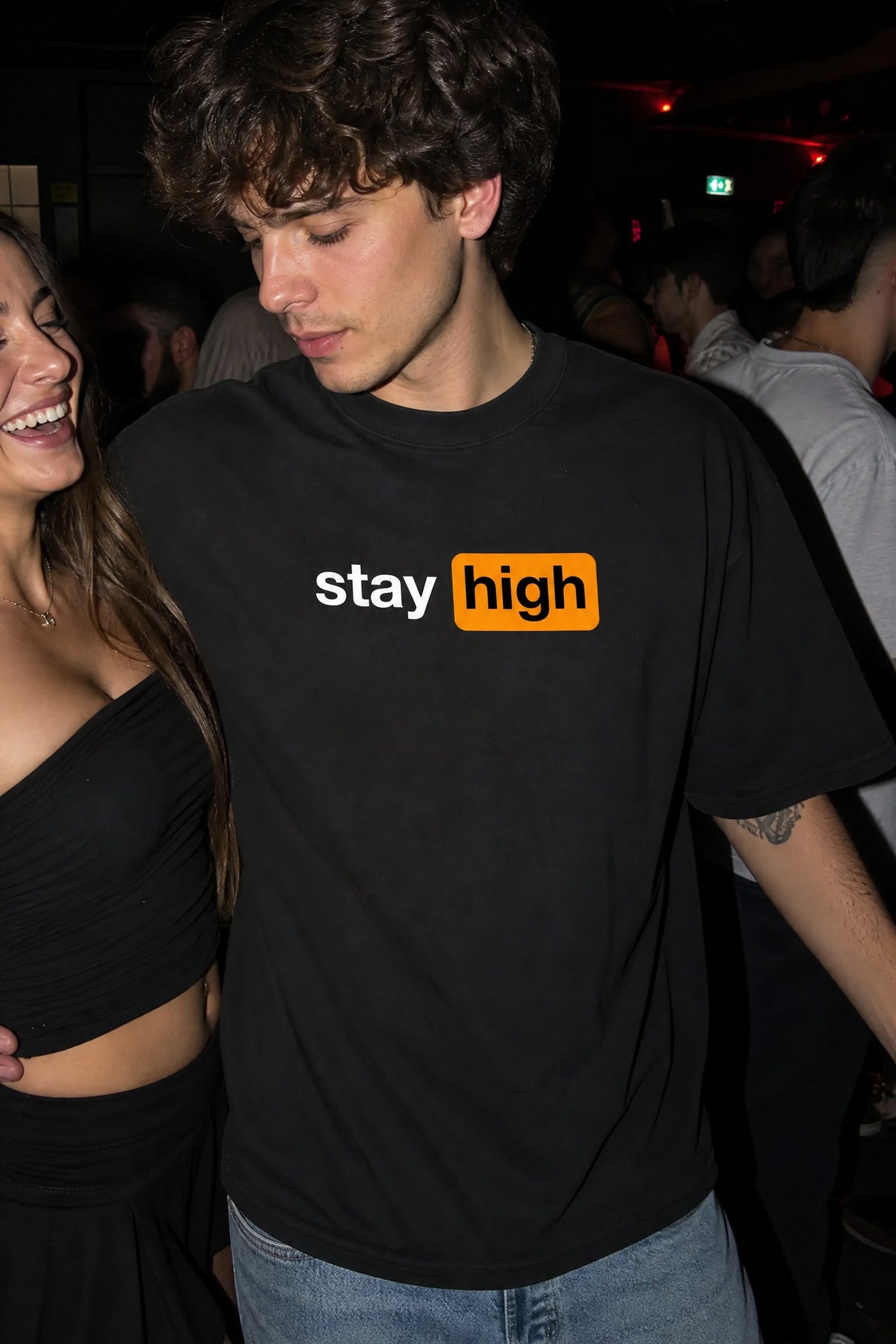 FFS cropped 2:3 | original_media:gid://shopify/MediaImage/30934229057639 | position:4 | Forfksake Stay High Black T-Shirt