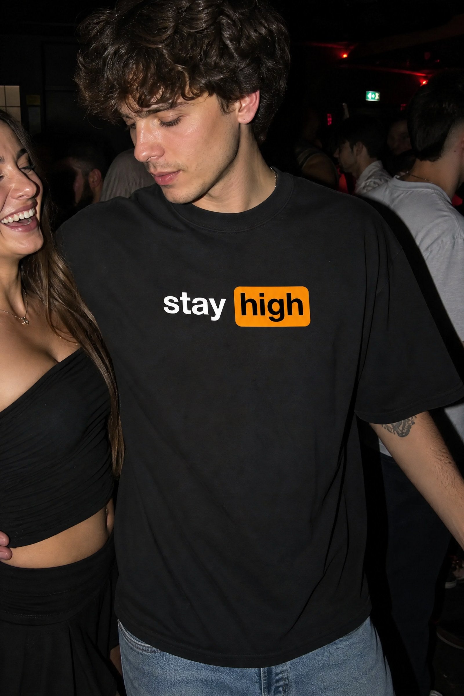 FFS cropped 2:3 | original_media:gid://shopify/MediaImage/30934229057639 | position:4 | Forfksake Stay High Black T-Shirt