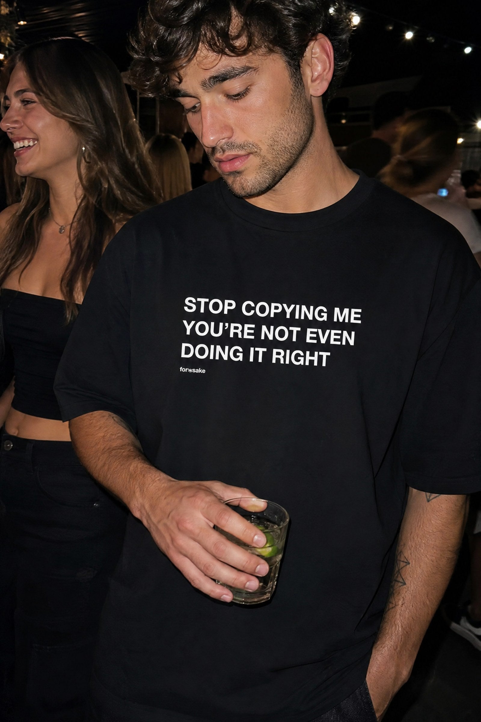 FFS cropped 2:3 | original_media:gid://shopify/MediaImage/30934232203367 | position:4 | Forfksake Stop Copying Me T-Shirt Black