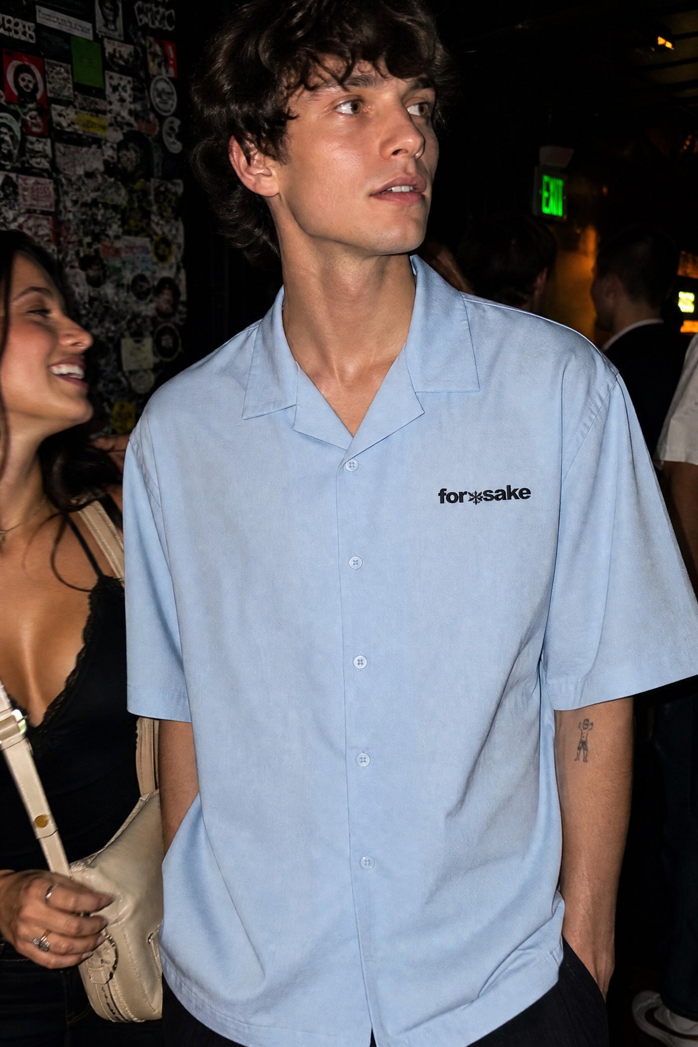 FFS cropped 2:3 | original_media:gid://shopify/MediaImage/30934265266279 | position:4 | Forfksake Try Harder Light Blue Bowling Shirt