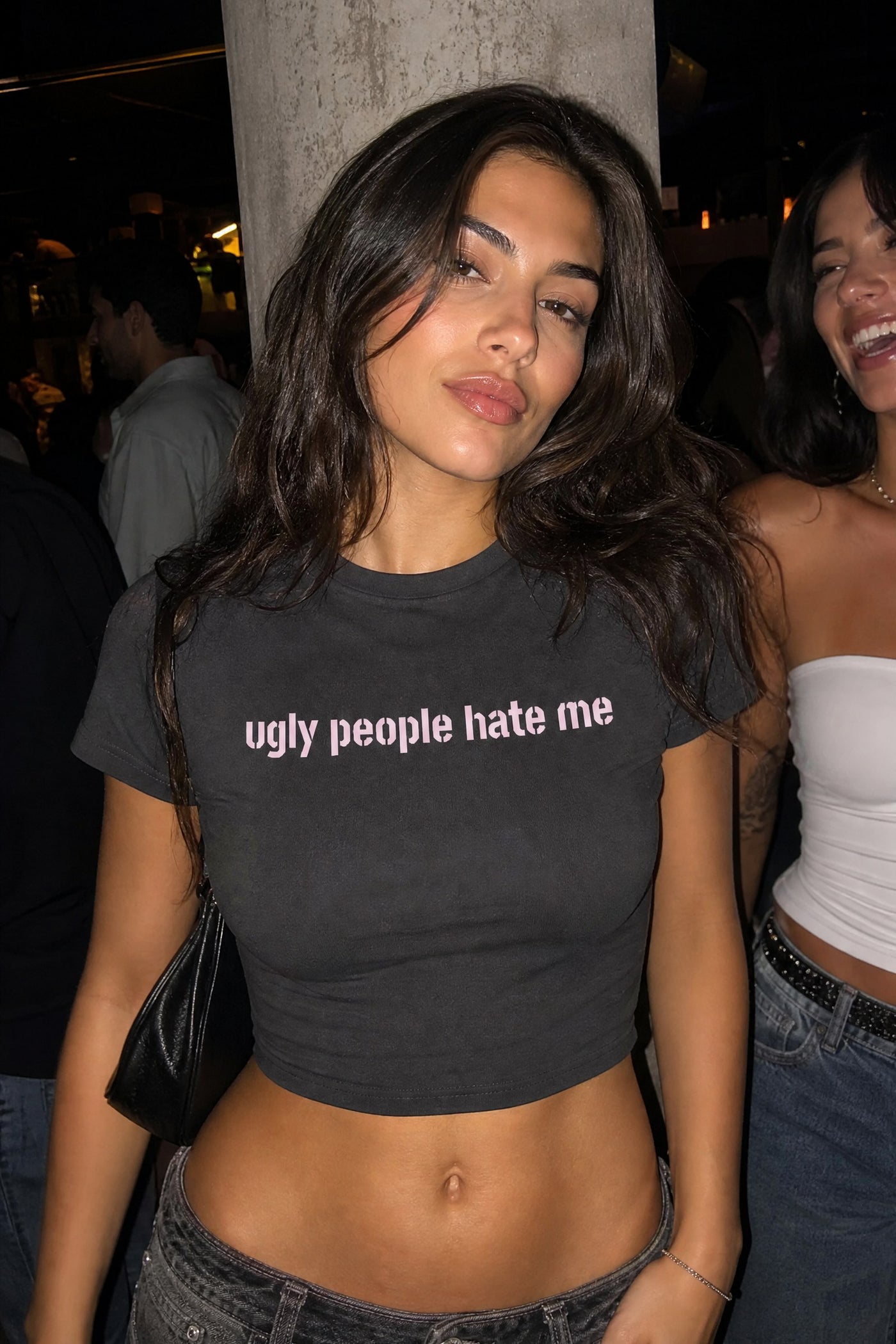 FFS cropped 2:3 | original_media:gid://shopify/MediaImage/30934267396199 | position:4 | Forfksake Ugly Pink Baby Tee