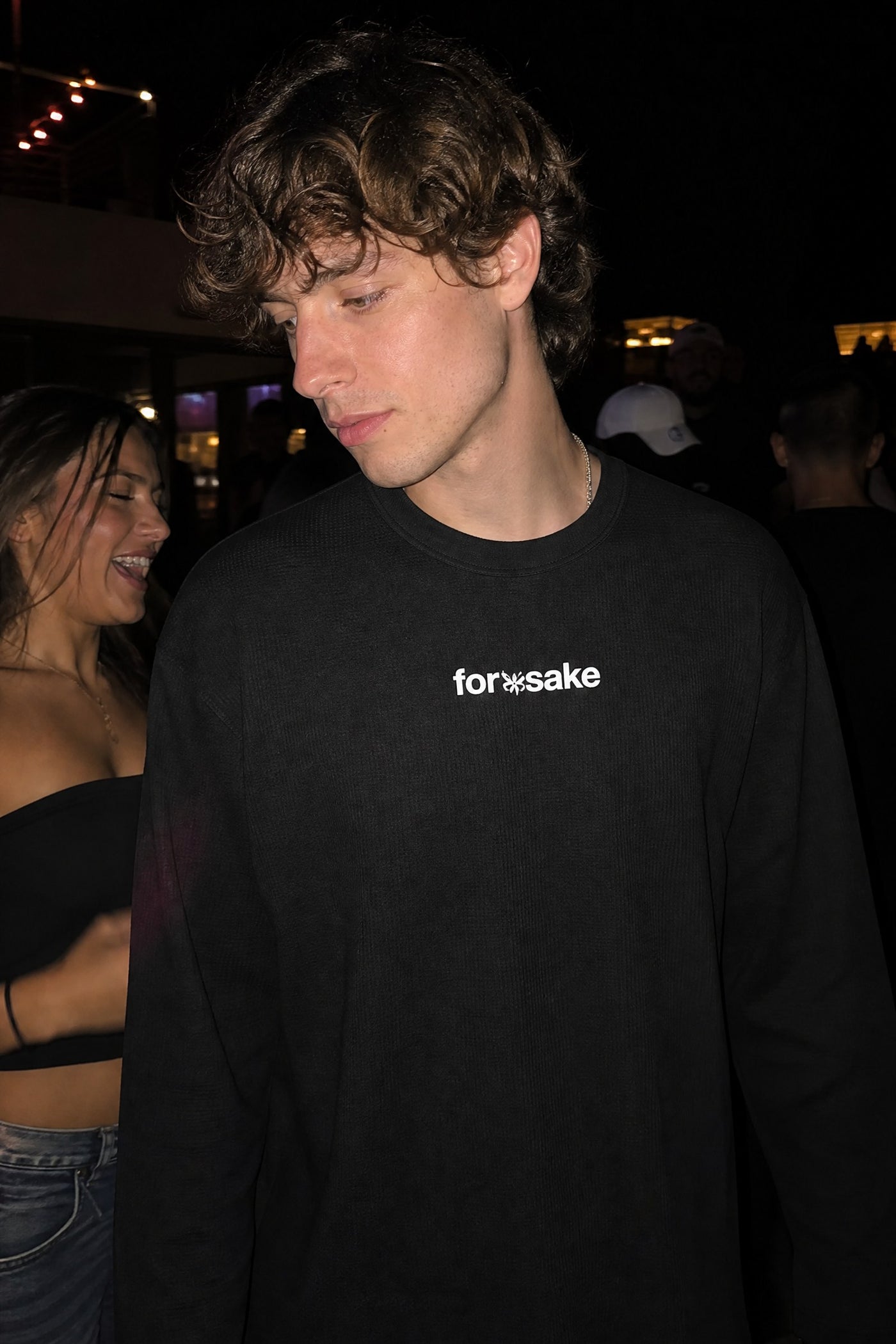 FFS cropped 2:3 | original_media:gid://shopify/MediaImage/30934274998375 | position:4 | Forfksake Warning Label Waffle Long Sleeve Black