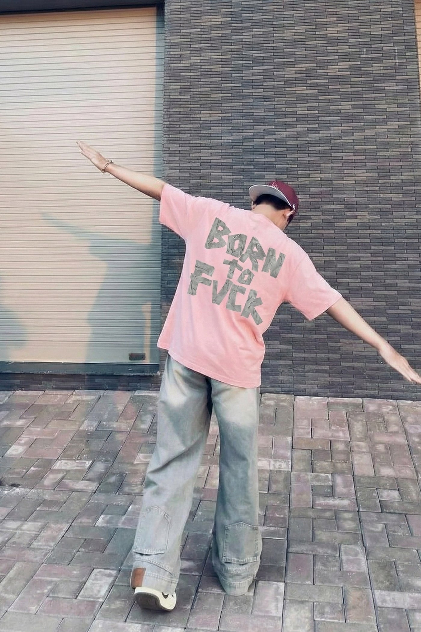FFS cropped 2:3 | original_media:gid://shopify/MediaImage/30933675278439 | position:5 | Forfksake Born To Fuck Pink T-Shirt
