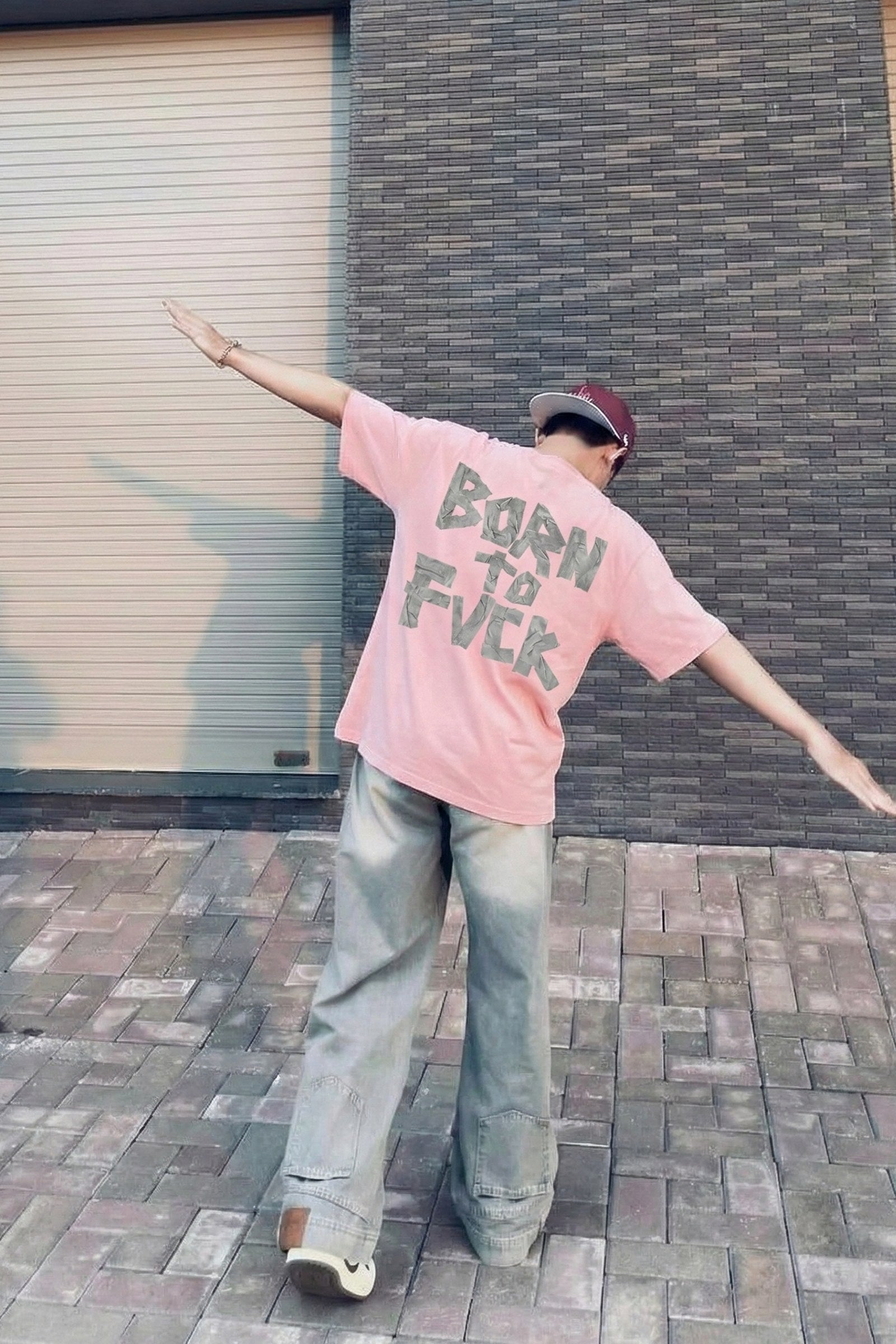 FFS cropped 2:3 | original_media:gid://shopify/MediaImage/30933675278439 | position:5 | Forfksake Born To Fuck Pink T-Shirt