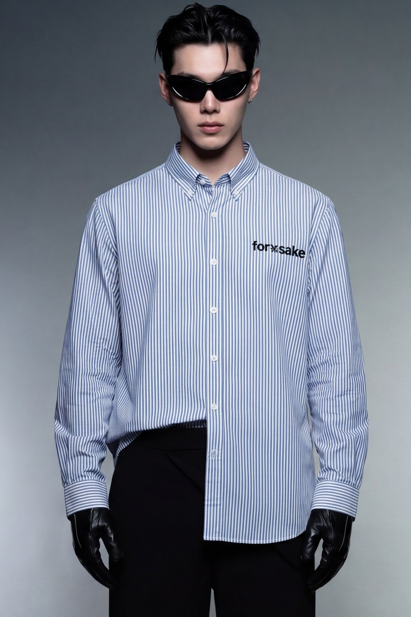 FFS cropped 2:3 | original_media:gid://shopify/MediaImage/30933740453991 | position:5 | Forfksake Expensive & Difficult Striped Shirt Blue
