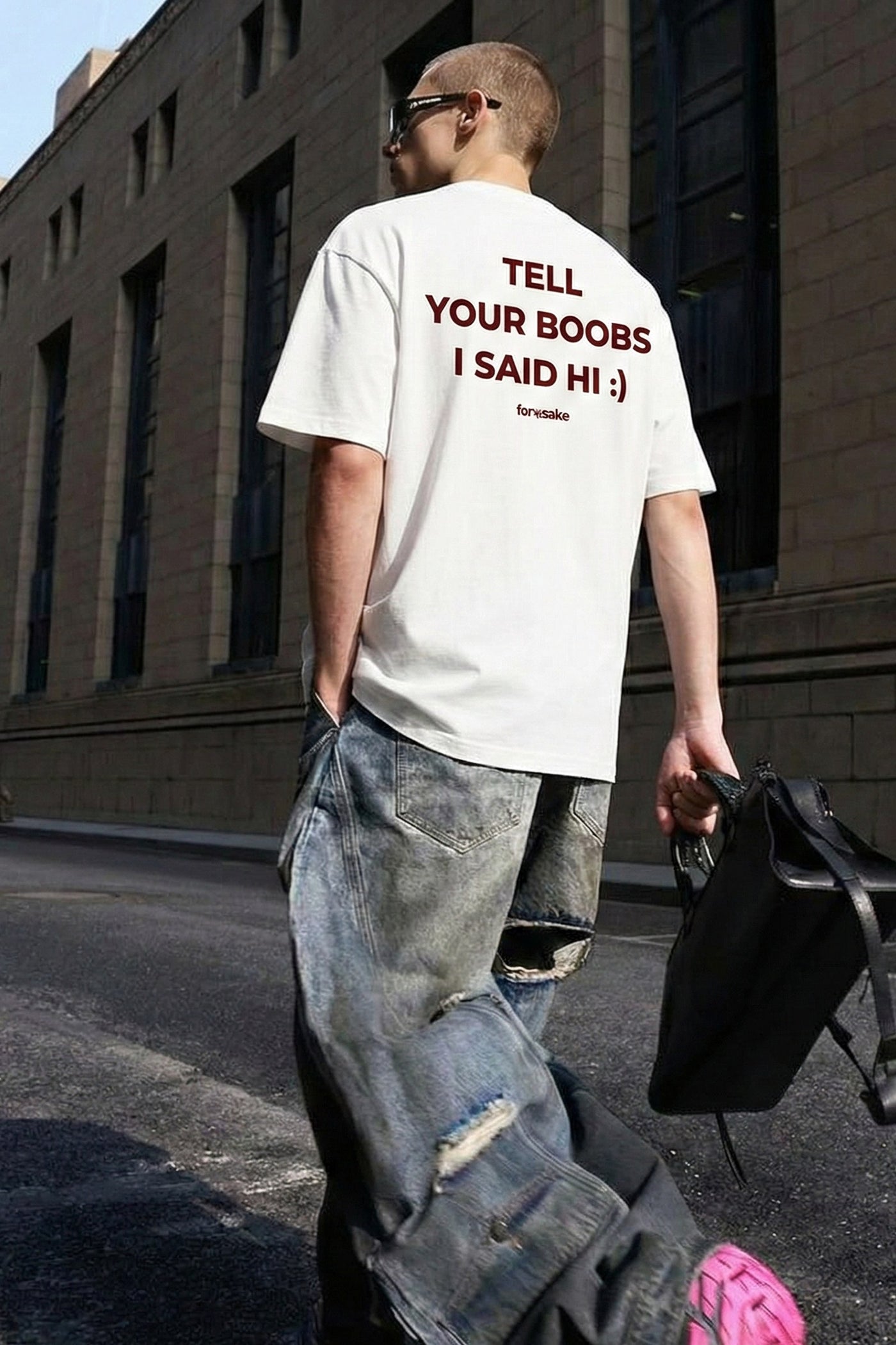 FFS cropped 2:3 | original_media:gid://shopify/MediaImage/30933950791783 | position:5 | Forfksake Greetings White T-Shirt