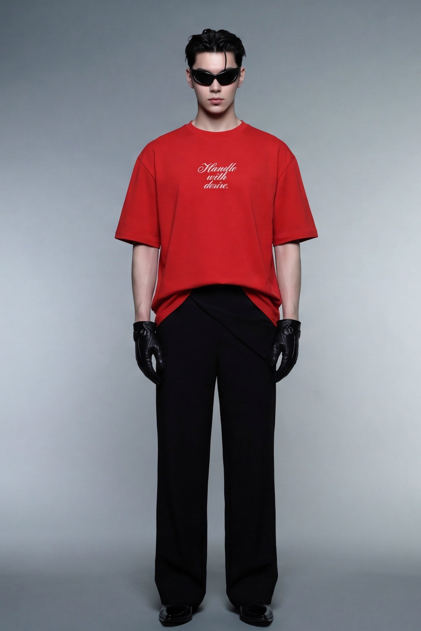 FFS cropped 2:3 | original_media:gid://shopify/MediaImage/30933956821095 | position:5 | Forfksake Handle With Desire Red T-Shirt