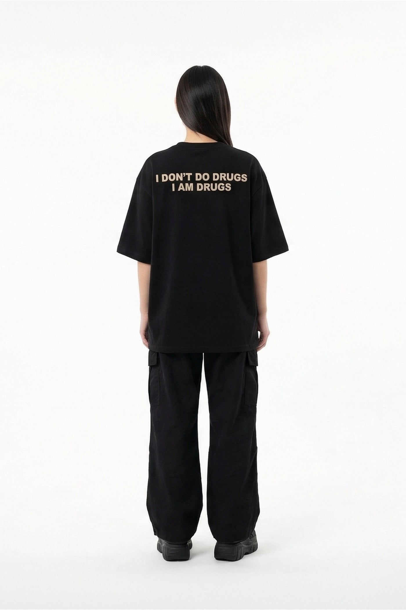 FFS cropped 2:3 | original_media:gid://shopify/MediaImage/30933981397095 | position:5 | Forfksake I Am Drugs T-Shirt Black